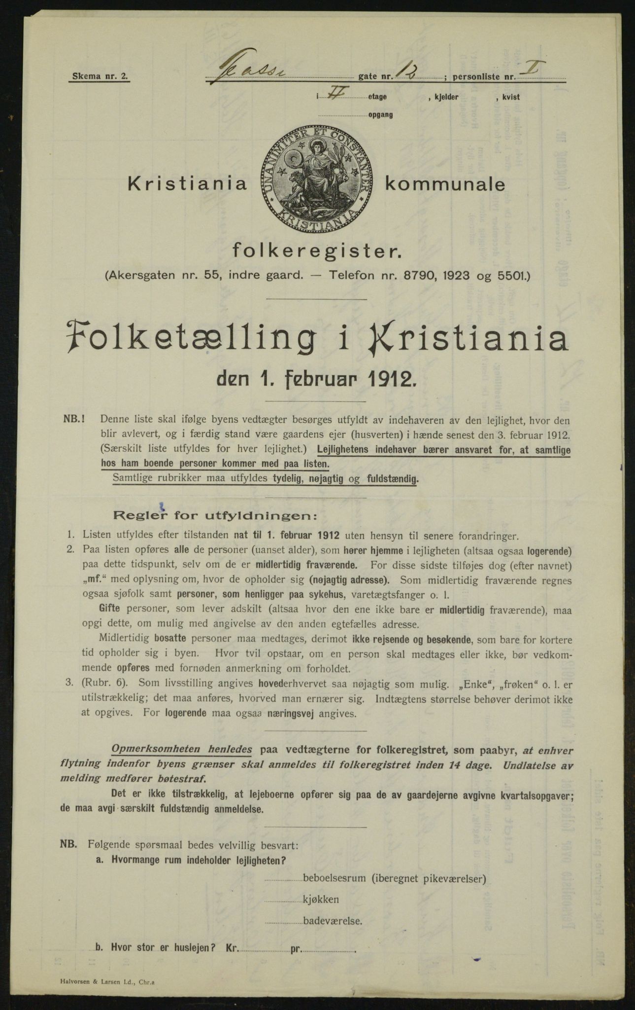 OBA, Municipal Census 1912 for Kristiania, 1912, p. 66400