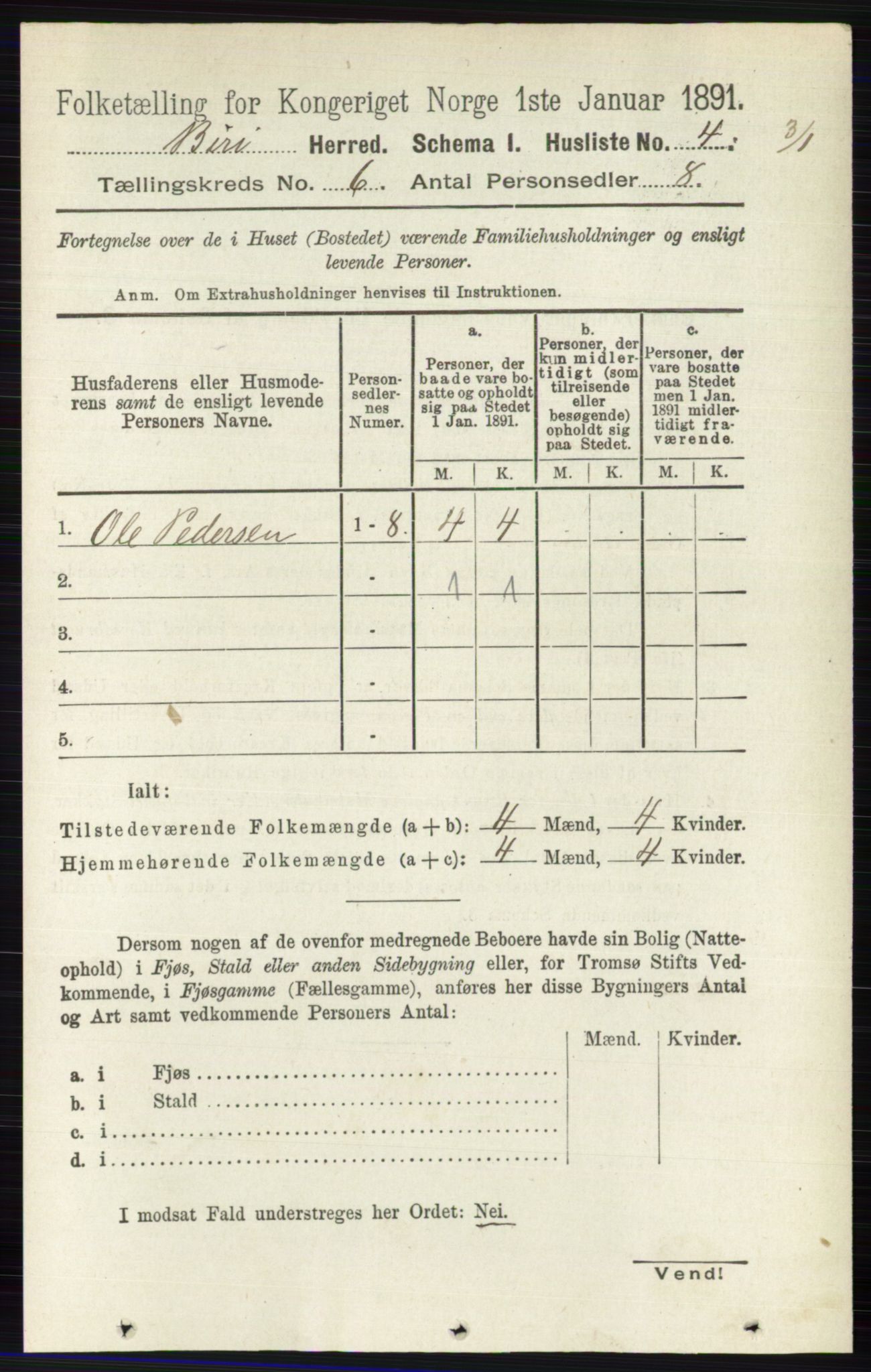 RA, 1891 census for 0525 Biri, 1891, p. 2089