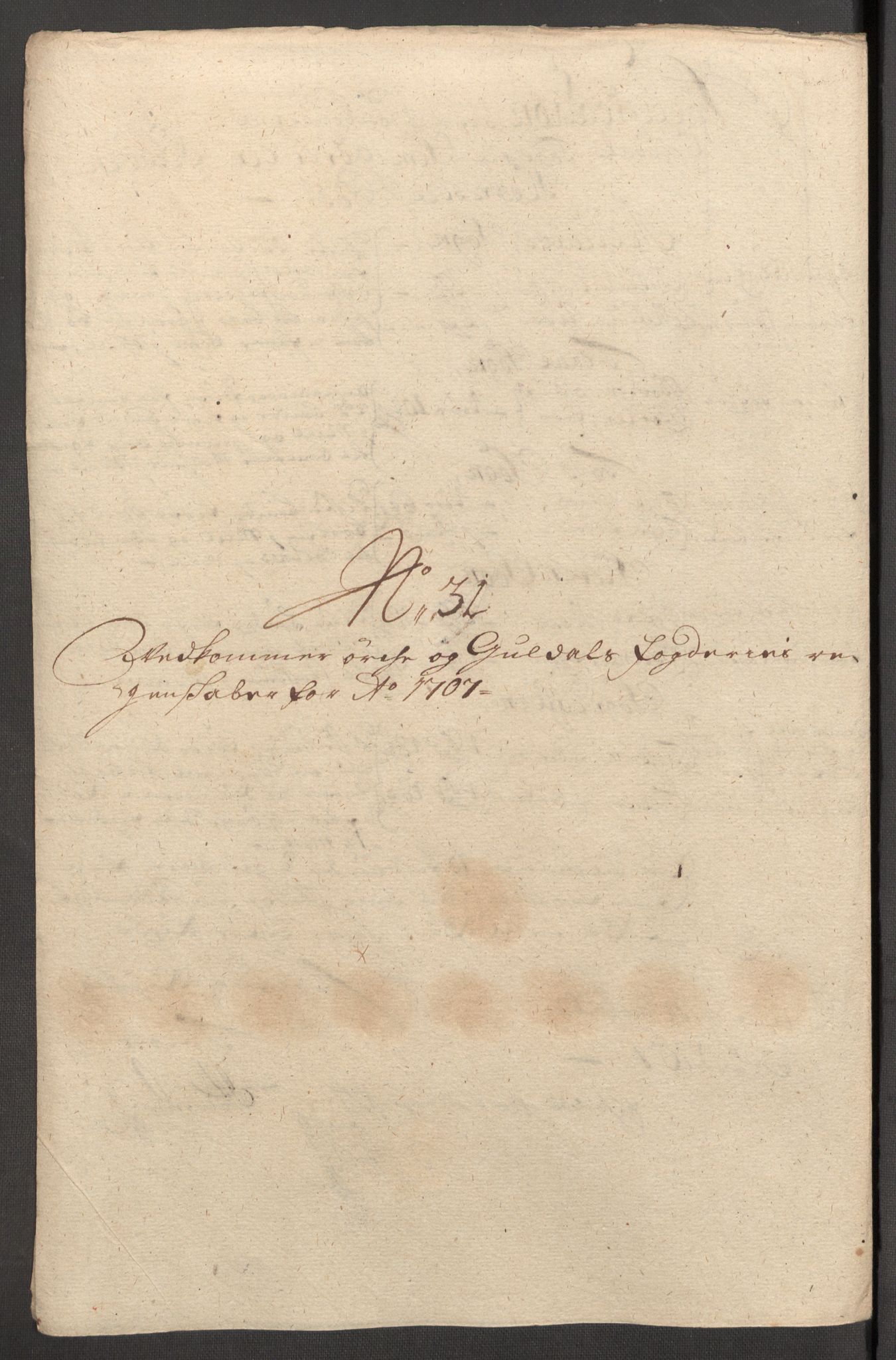 Rentekammeret inntil 1814, Reviderte regnskaper, Fogderegnskap, AV/RA-EA-4092/R60/L3957: Fogderegnskap Orkdal og Gauldal, 1707, p. 366