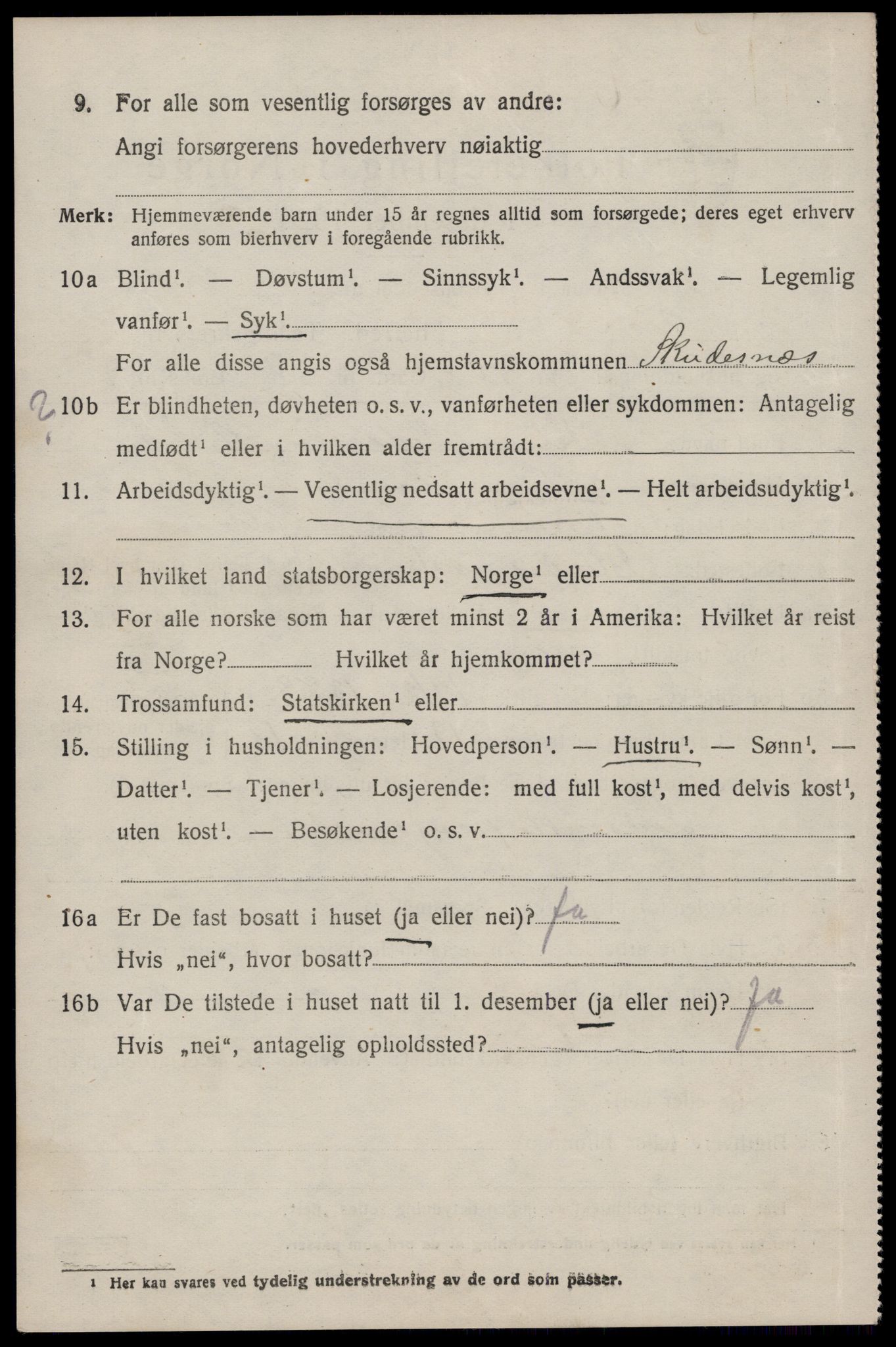 SAST, 1920 census for Skudenes, 1920, p. 3373