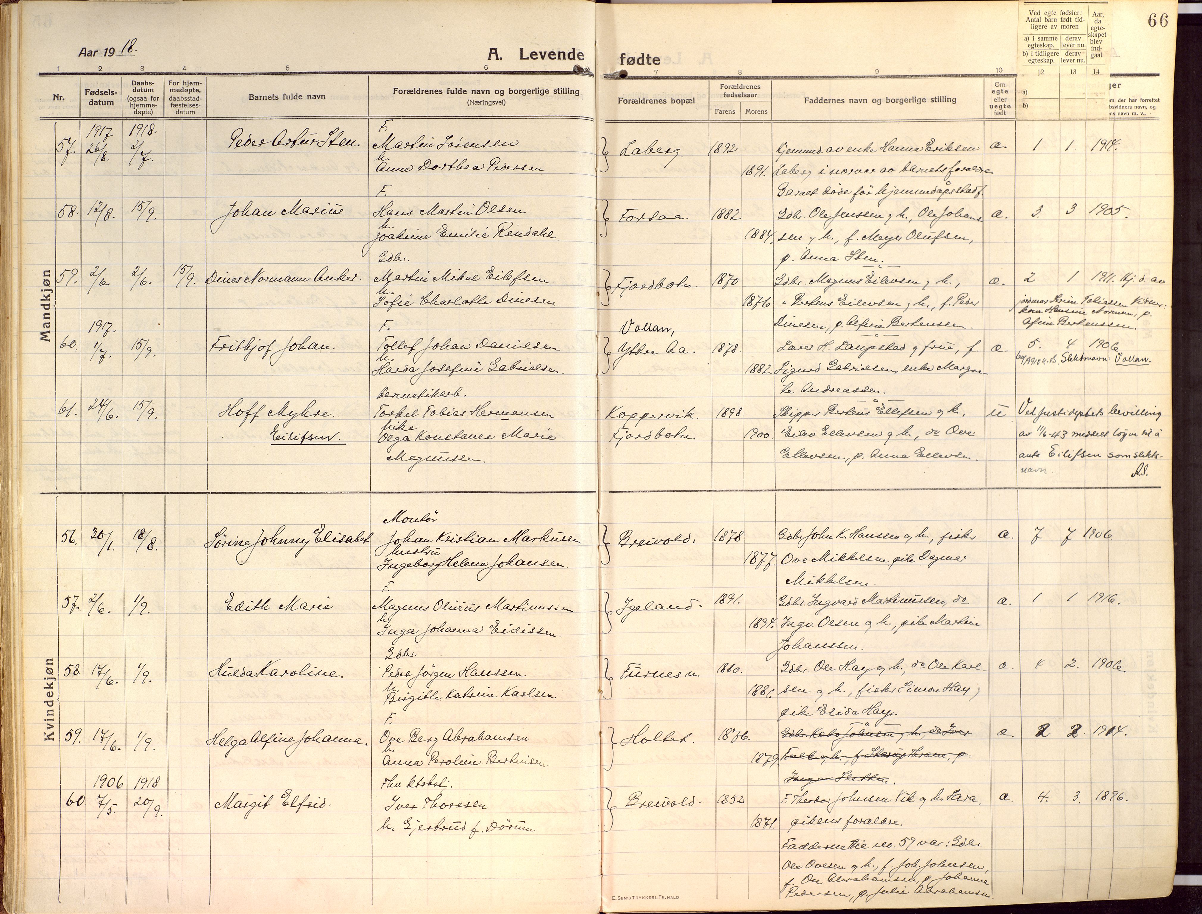 Ibestad sokneprestembete, SATØ/S-0077/H/Ha/Haa/L0018kirke: Parish register (official) no. 18, 1915-1929, p. 66