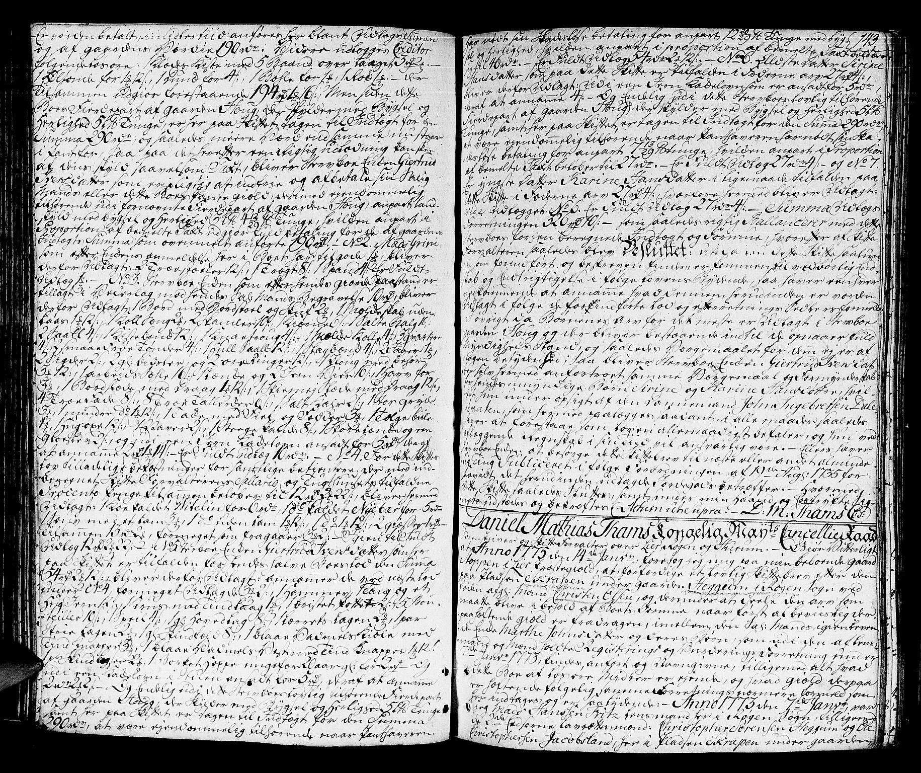 Lier, Røyken og Hurum sorenskriveri, AV/SAKO-A-89/H/Hc/L0006: Skifteprotokoll, 1773-1789, p. 142b-143a