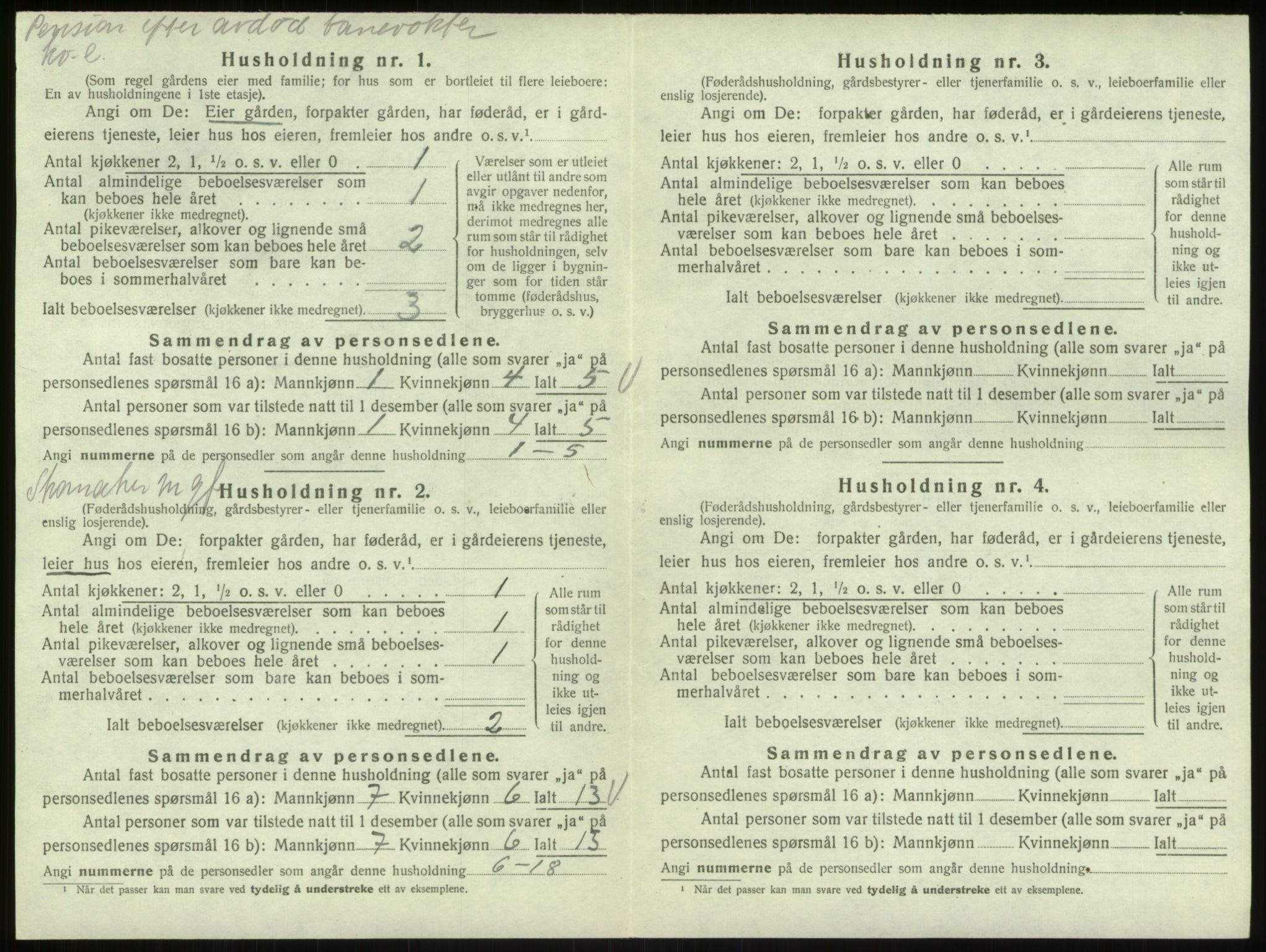 SAB, 1920 census for Bruvik, 1920, p. 807