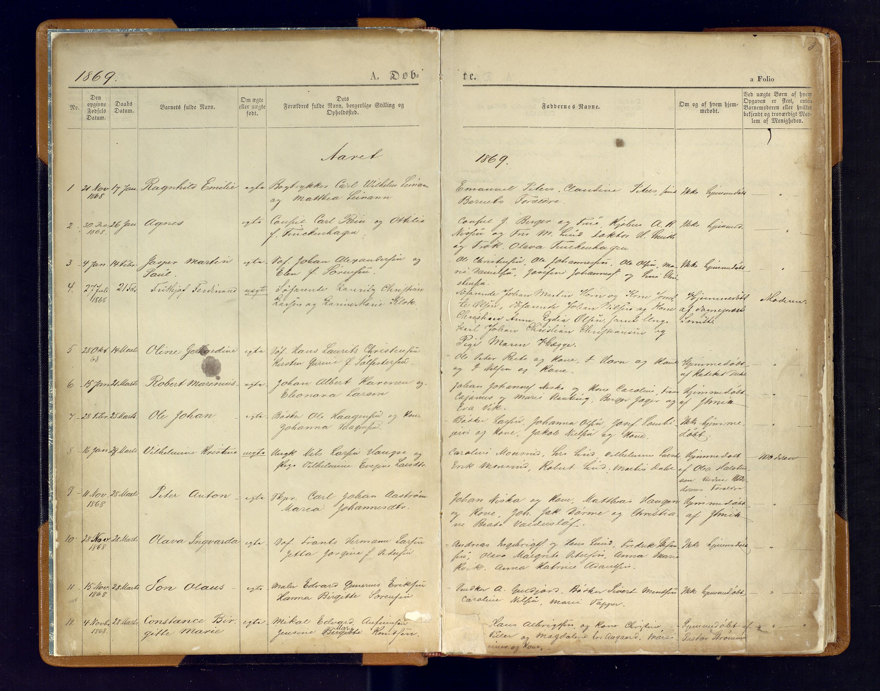 Hammerfest sokneprestkontor, SATØ/S-1347/H/Ha/L0006.kirke: Parish register (official) no. 6, 1869-1877, p. 3