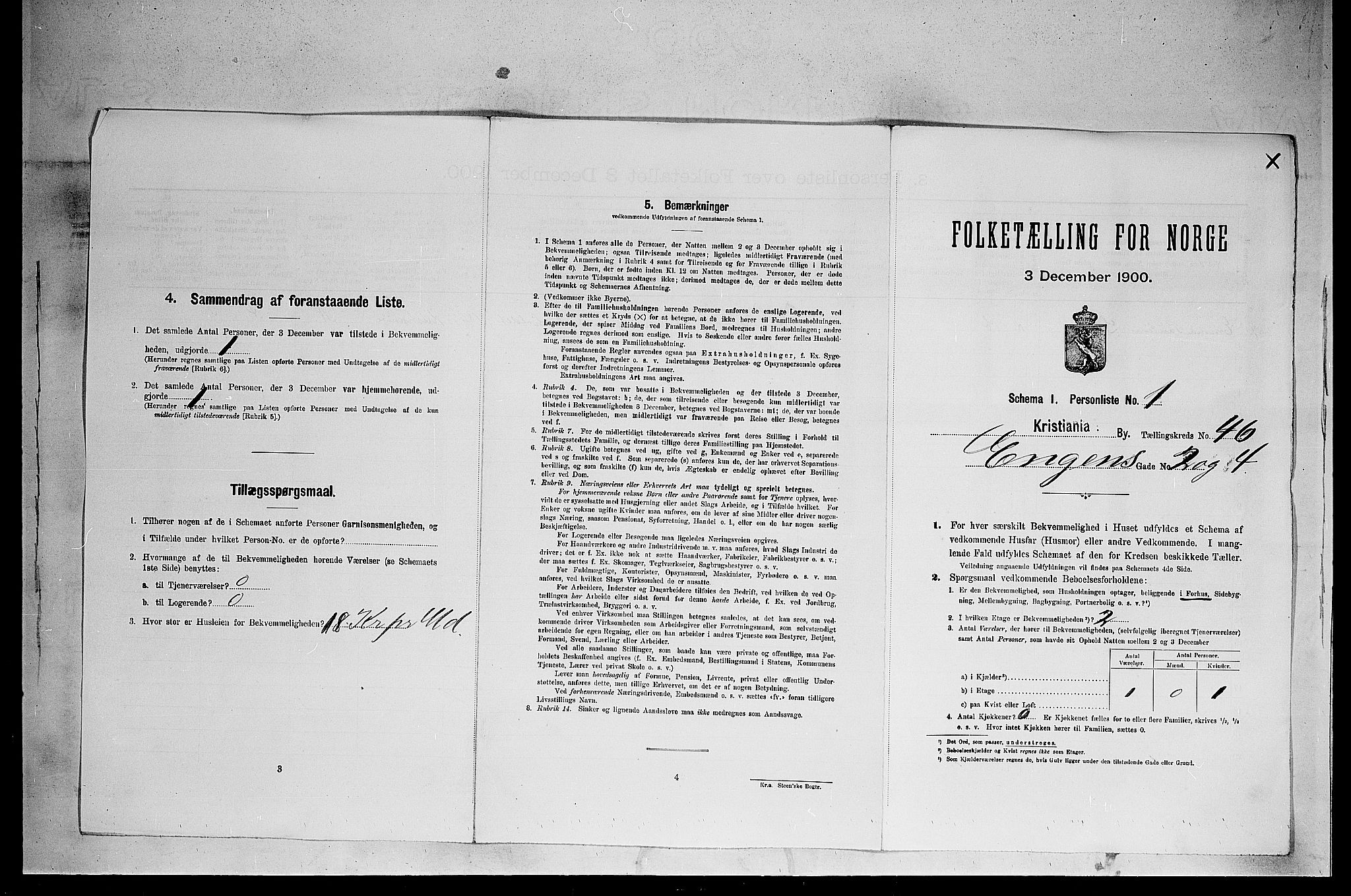 SAO, 1900 census for Kristiania, 1900, p. 20177