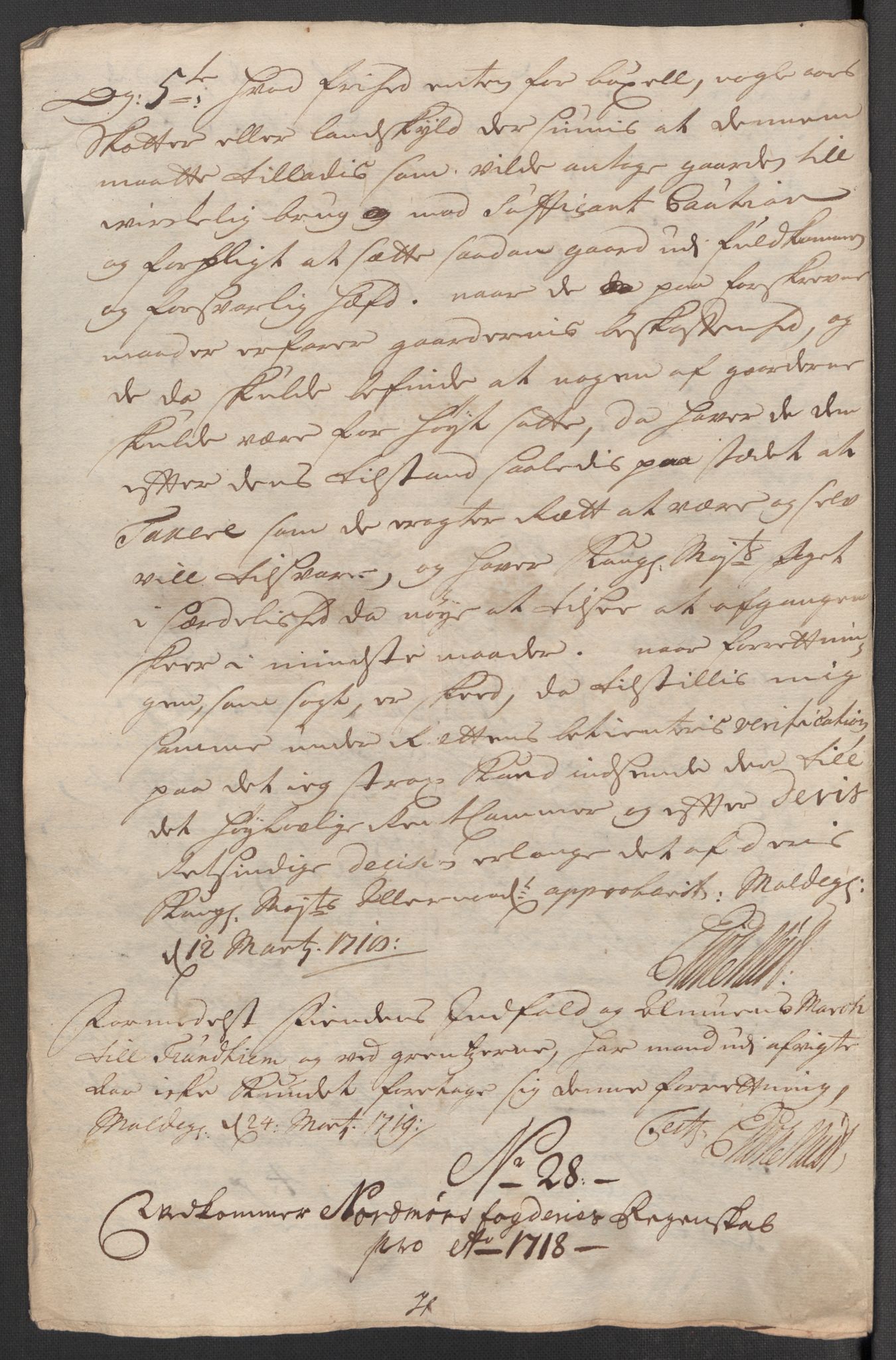 Rentekammeret inntil 1814, Reviderte regnskaper, Fogderegnskap, AV/RA-EA-4092/R56/L3751: Fogderegnskap Nordmøre, 1718, p. 196