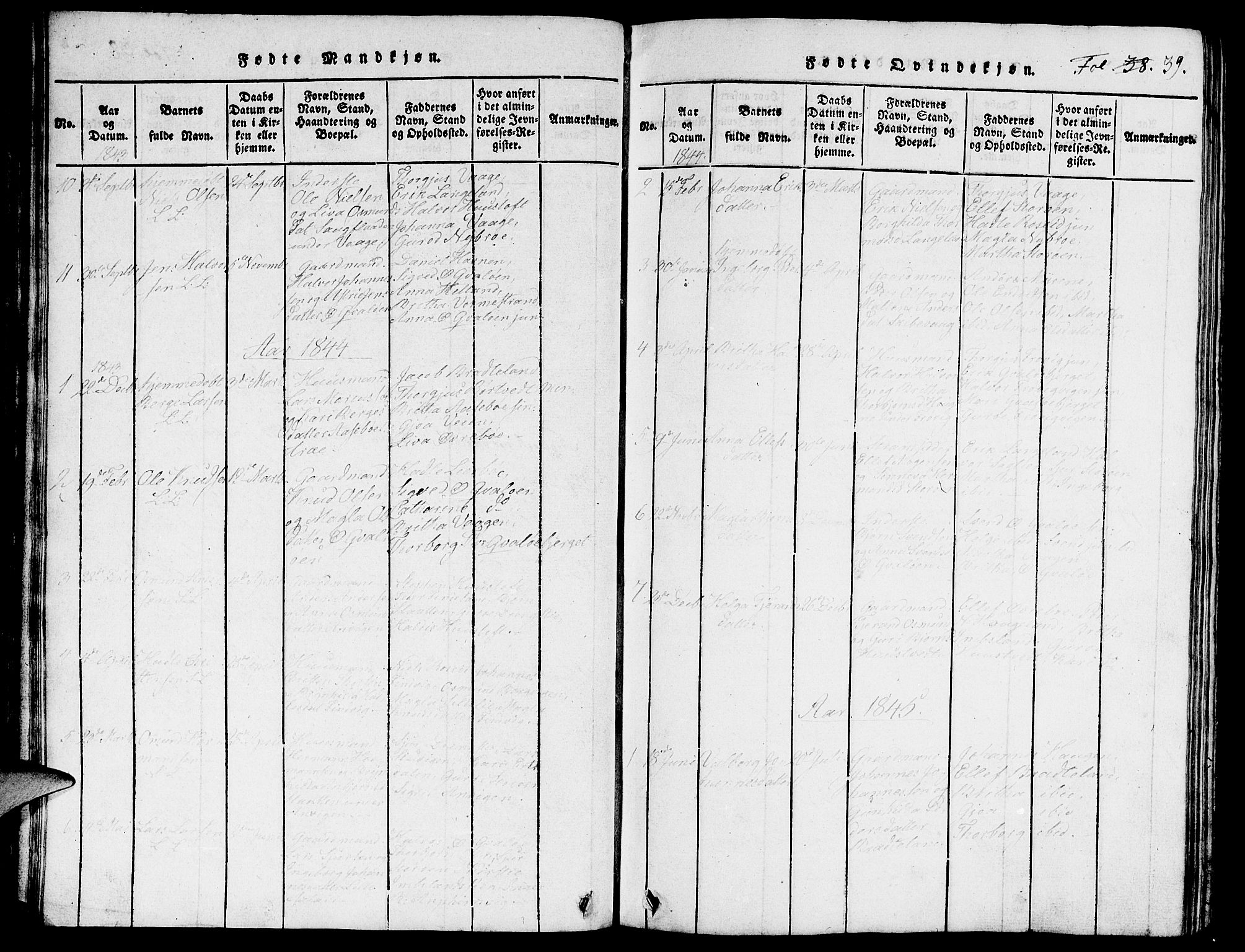 Vikedal sokneprestkontor, AV/SAST-A-101840/01/V: Parish register (copy) no. B 3, 1816-1867, p. 39
