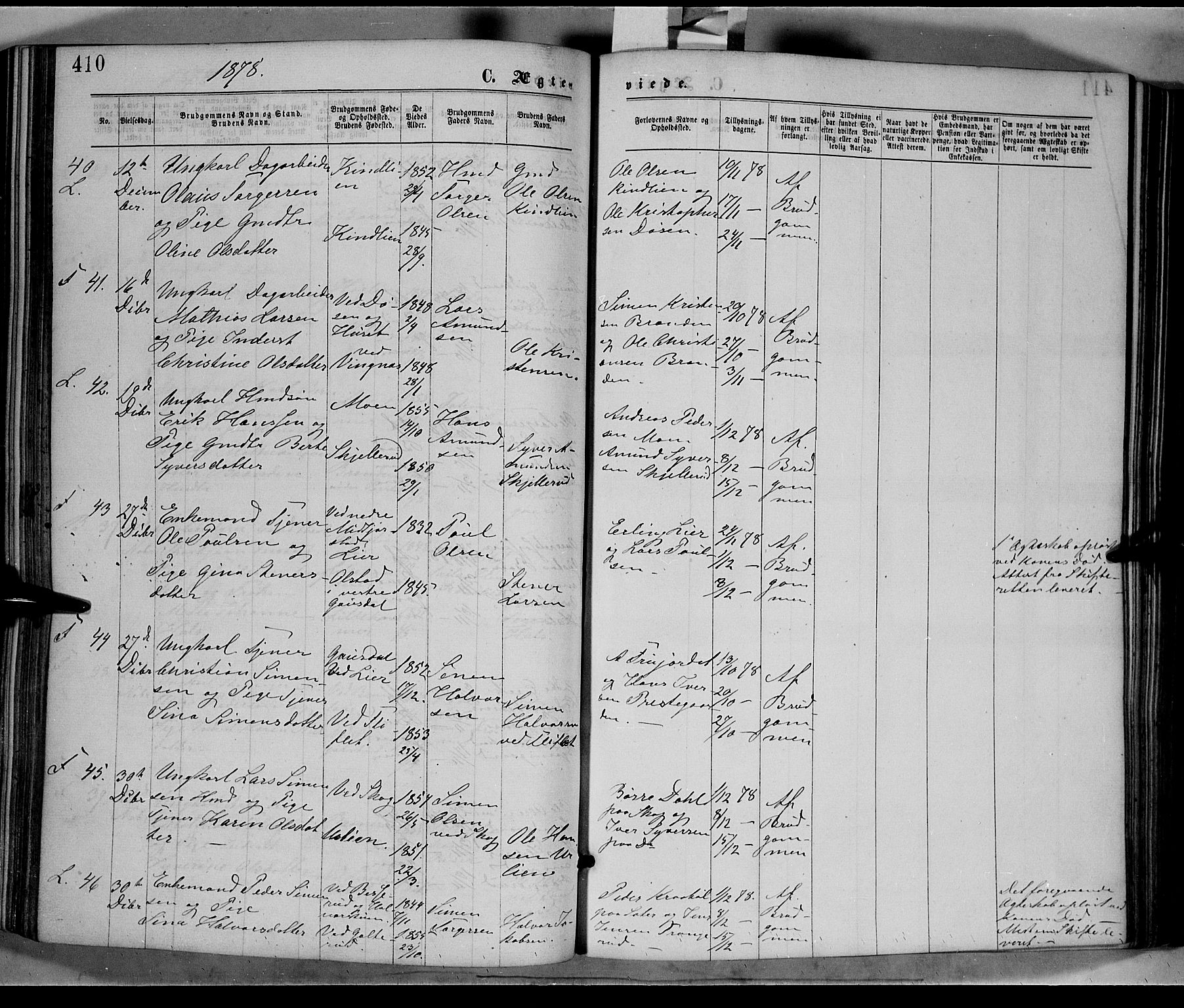 Fåberg prestekontor, AV/SAH-PREST-086/H/Ha/Haa/L0007: Parish register (official) no. 7, 1868-1878, p. 410