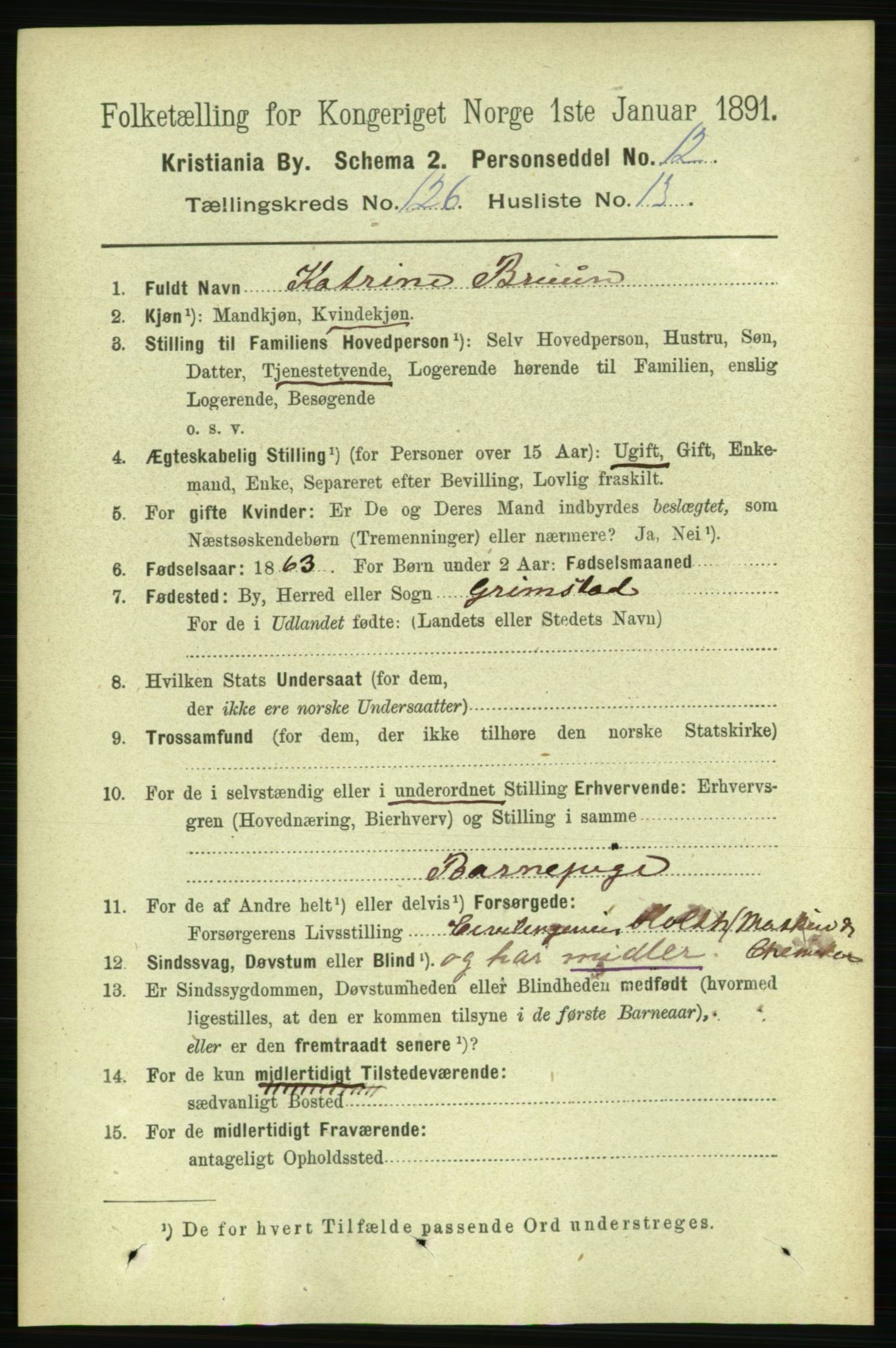 RA, 1891 census for 0301 Kristiania, 1891, p. 67590