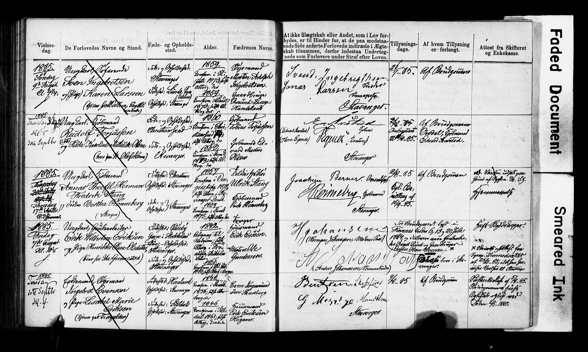 Domkirken sokneprestkontor, AV/SAST-A-101812/001/70/705BA/L0002: Banns register no. 2, 1875-1892