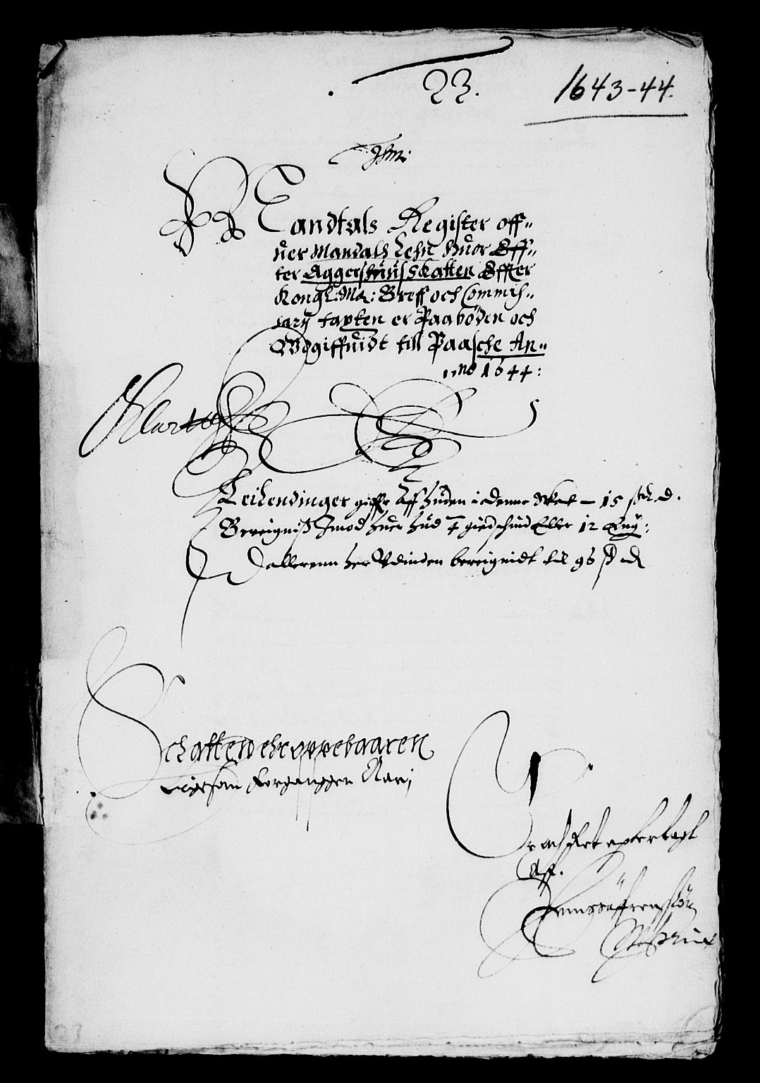 Rentekammeret inntil 1814, Reviderte regnskaper, Lensregnskaper, AV/RA-EA-5023/R/Rb/Rbq/L0033: Nedenes len. Mandals len. Råbyggelag., 1642-1644