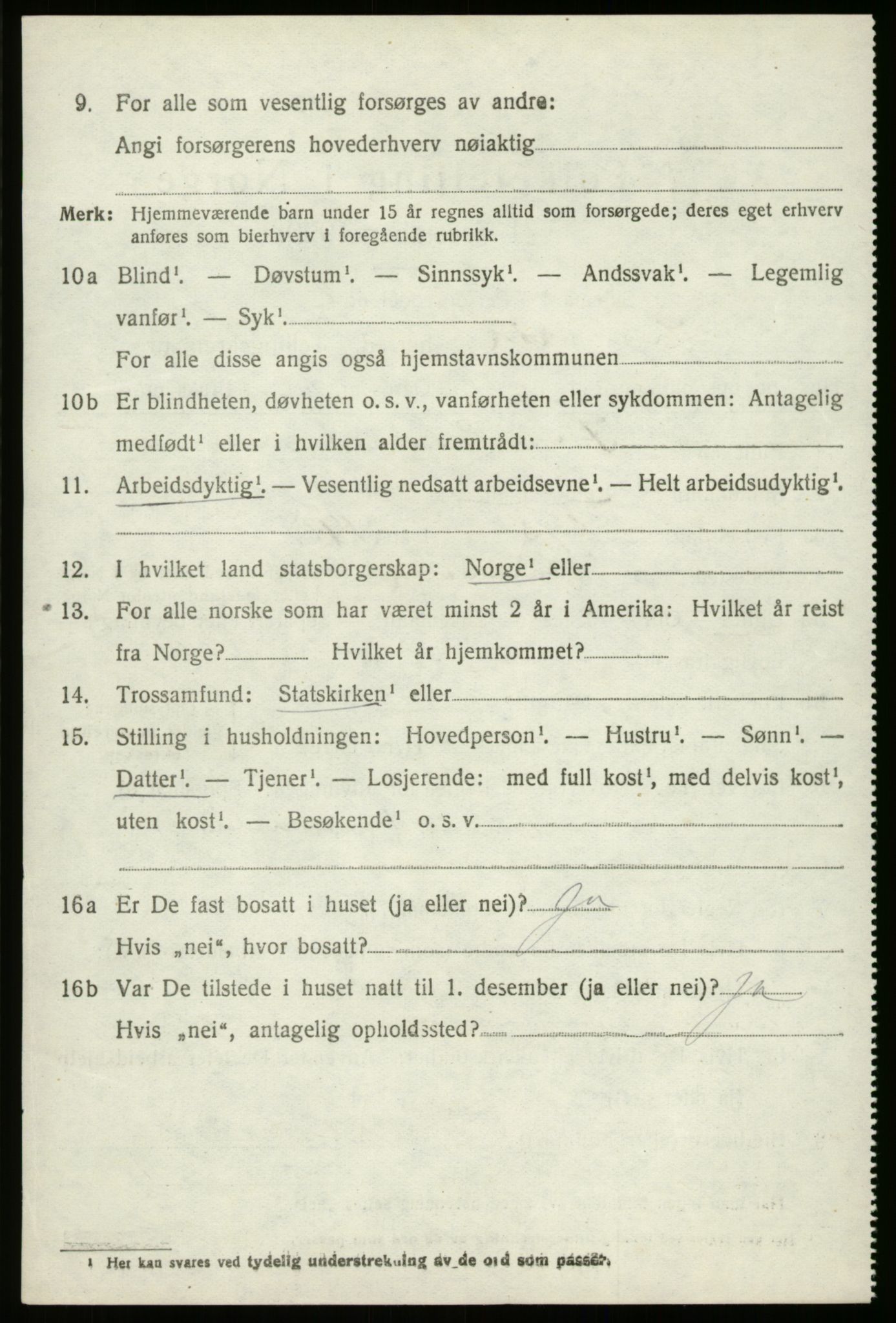 SAB, 1920 census for Innvik, 1920, p. 3144