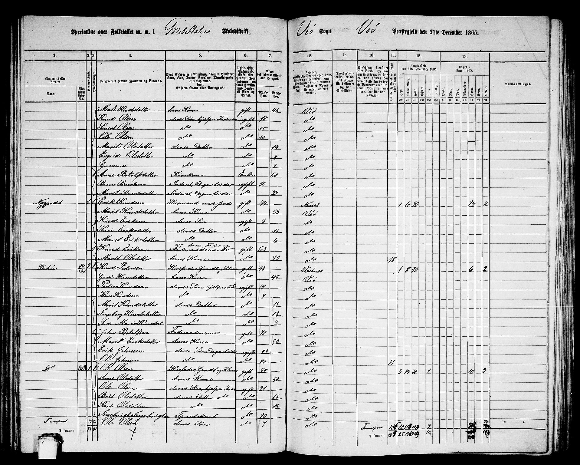 RA, 1865 census for Veøy, 1865, p. 29