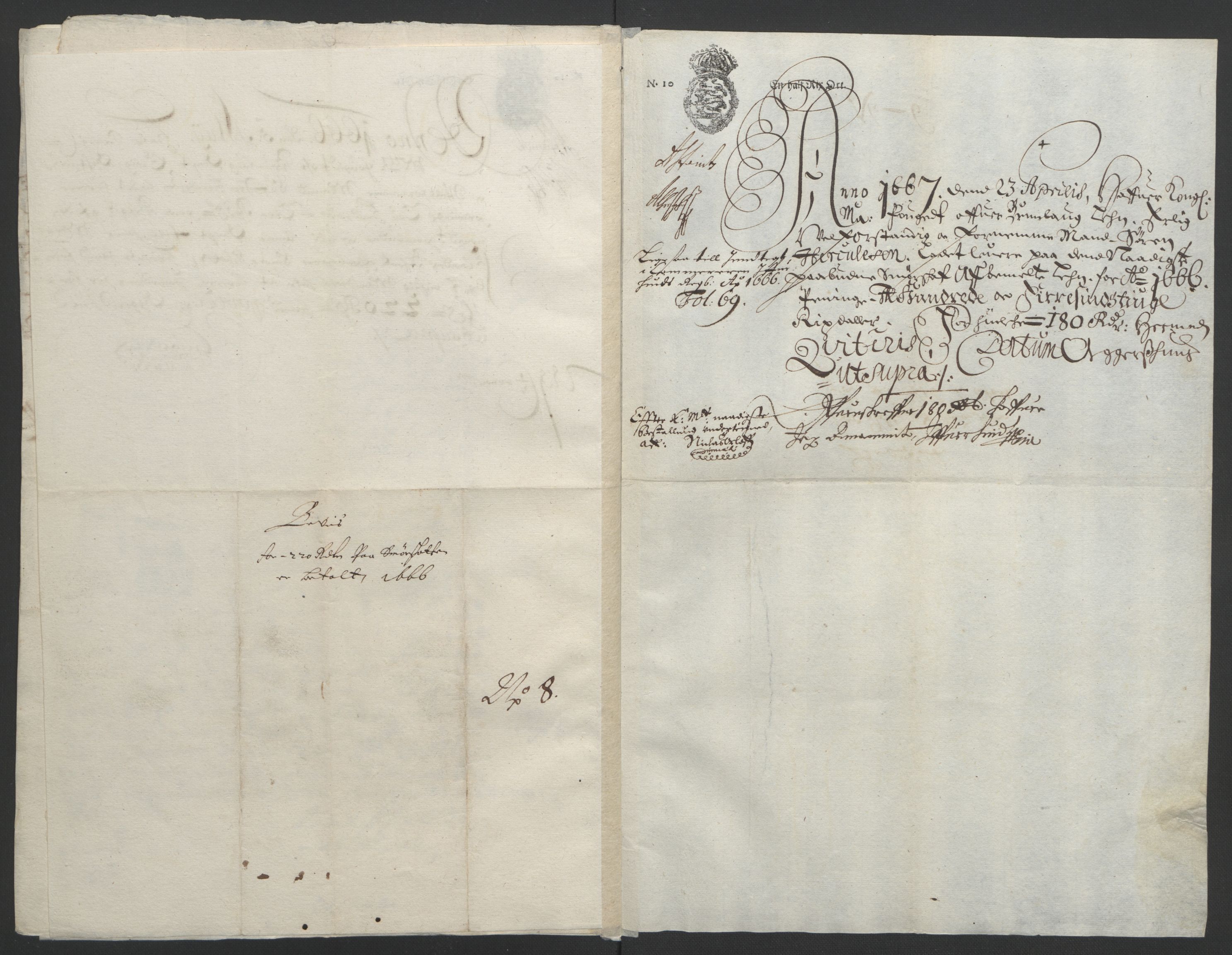 Rentekammeret inntil 1814, Reviderte regnskaper, Fogderegnskap, AV/RA-EA-4092/R33/L1964: Fogderegnskap Larvik grevskap, 1665-1668, p. 38