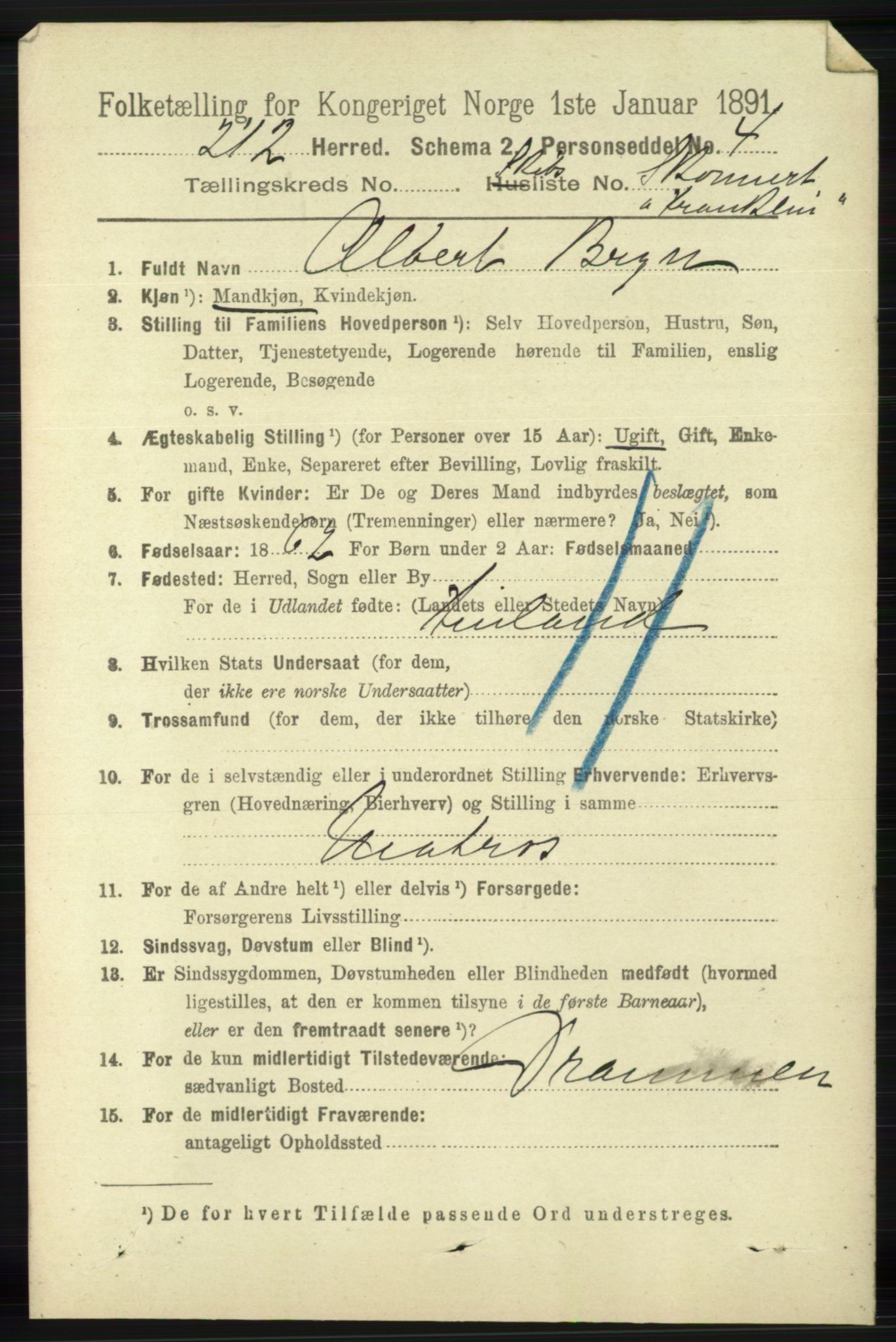 RA, 1891 census for 1116 Eigersund herred, 1891, p. 3427