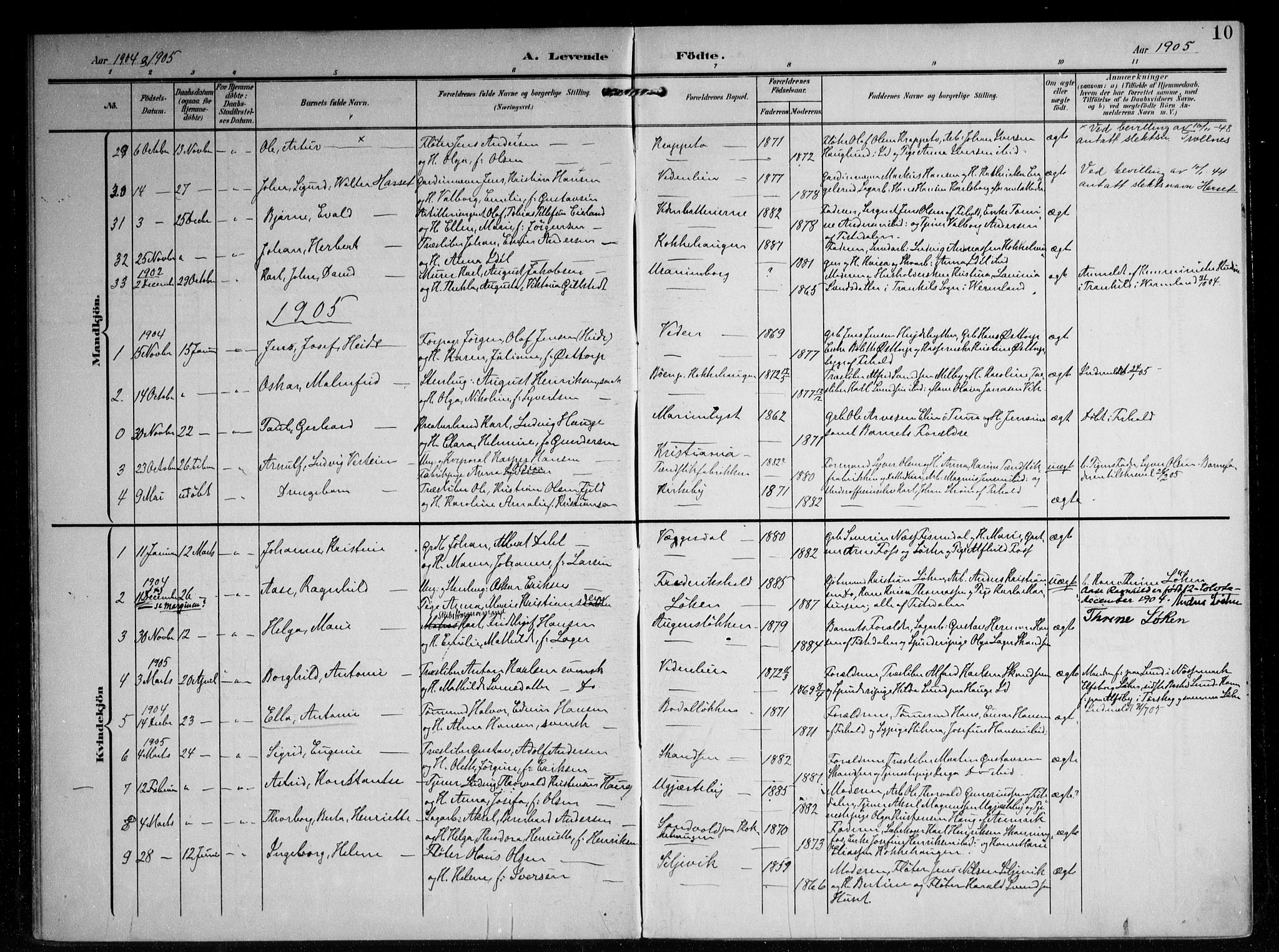 Berg prestekontor Kirkebøker, SAO/A-10902/F/Fb/L0003: Parish register (official) no. II 3, 1903-1919, p. 10