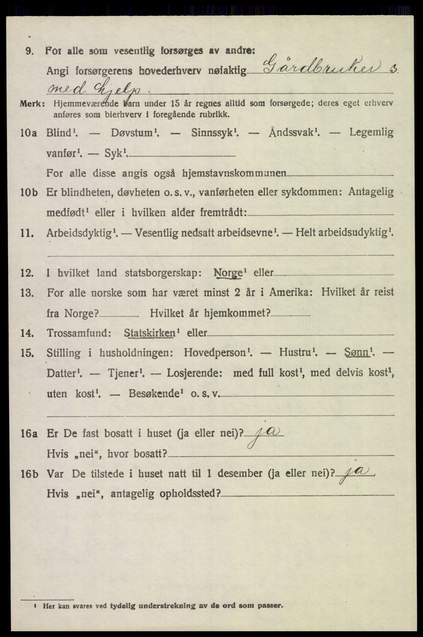 SAH, 1920 census for Øvre Rendal, 1920, p. 1288