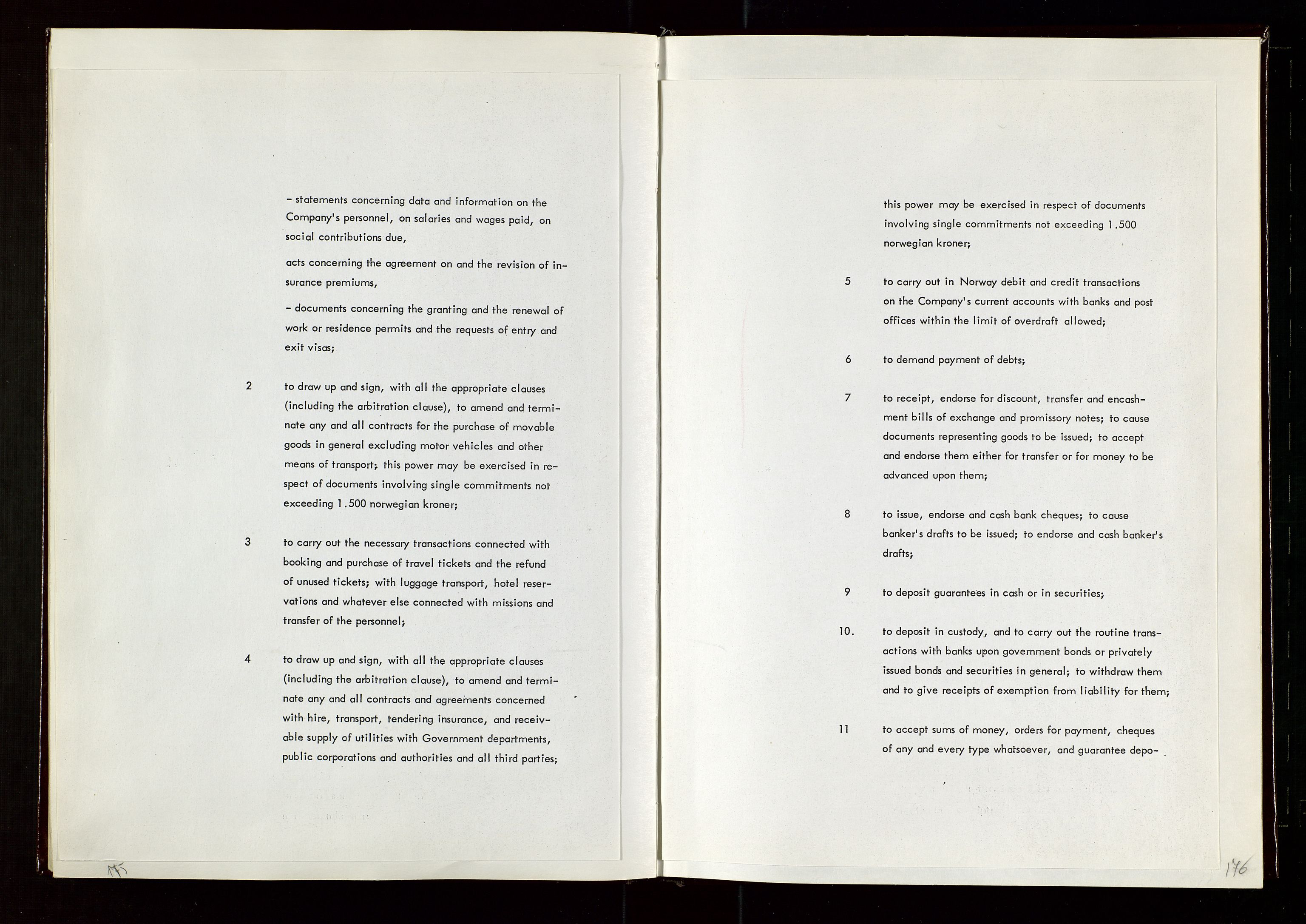 Pa 1583 - Norsk Agip AS, SAST/A-102138/A/Aa/L0002: General assembly and Board of Directors meeting minutes, 1972-1979, p. 175-176