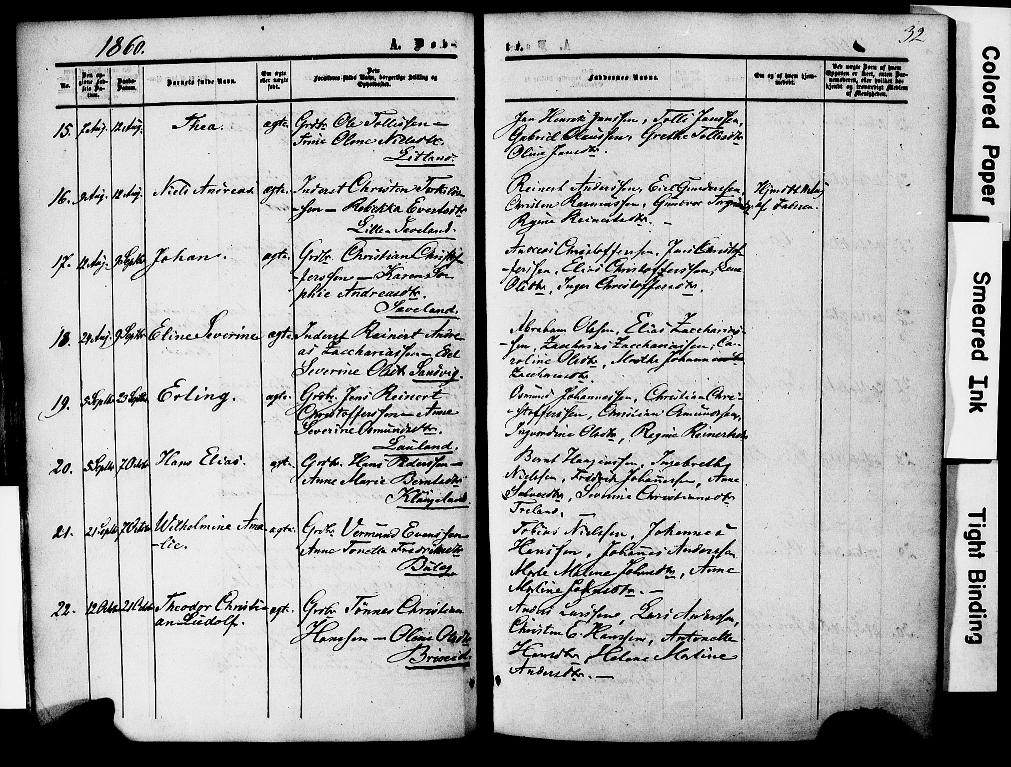 Herad sokneprestkontor, AV/SAK-1111-0018/F/Fa/Faa/L0005: Parish register (official) no. A 5, 1853-1886, p. 32