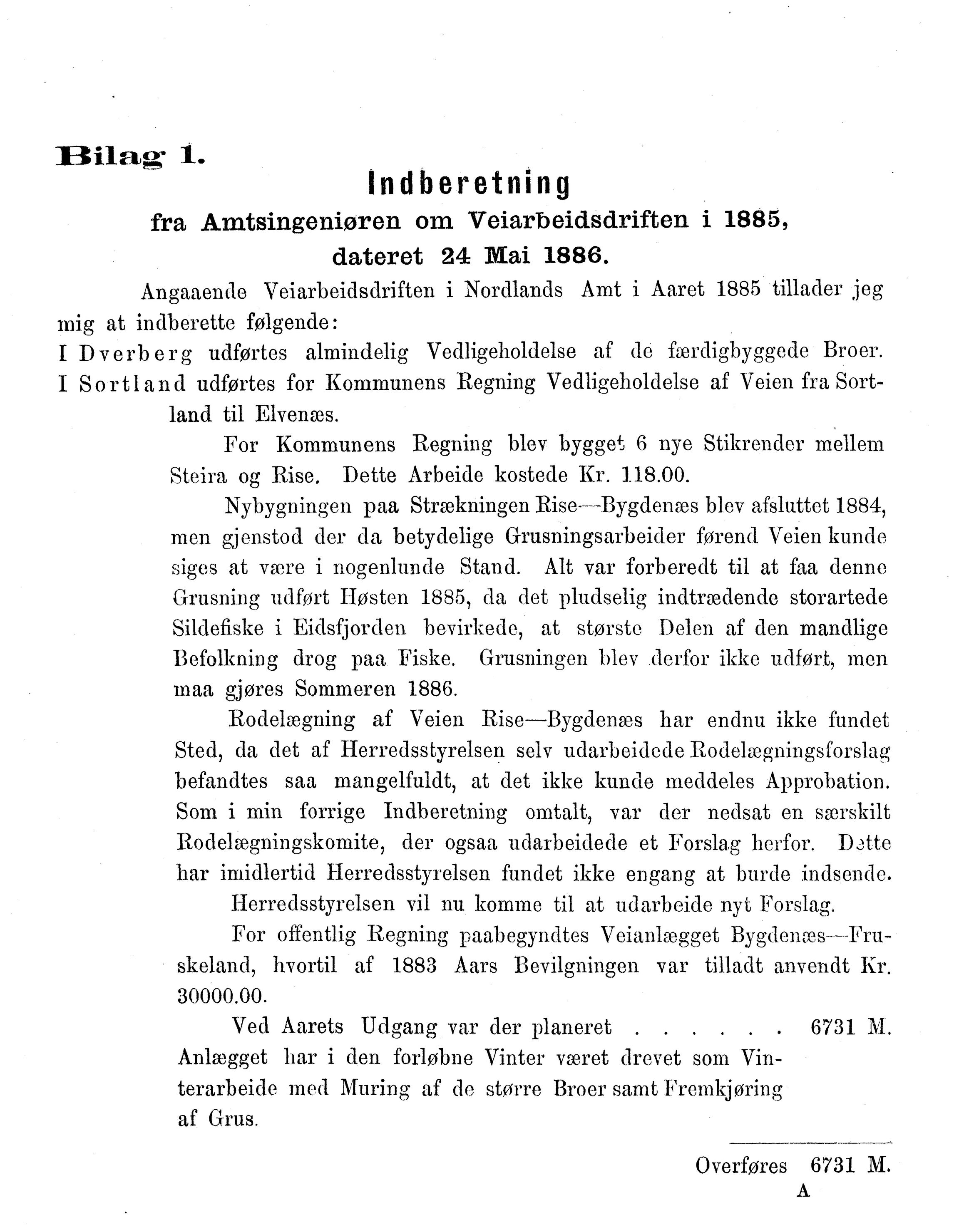 Nordland Fylkeskommune. Fylkestinget, AIN/NFK-17/176/A/Ac/L0015: Fylkestingsforhandlinger 1886-1890, 1886-1890