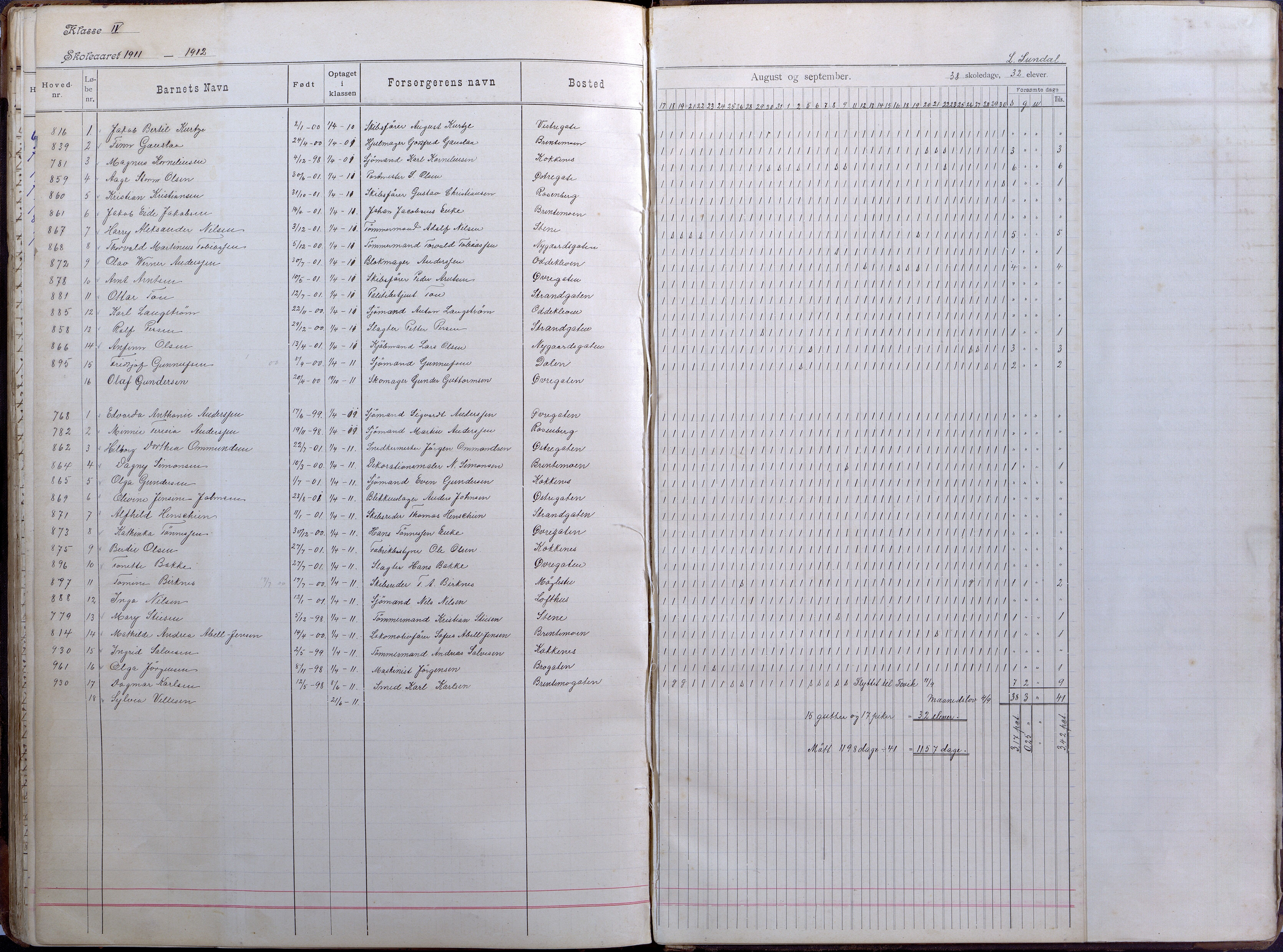 Lillesand kommune, AAMA/KA0926-PK/2/03/L0008: Folkeskolen - Dagbok IV klasse, 1898-1914
