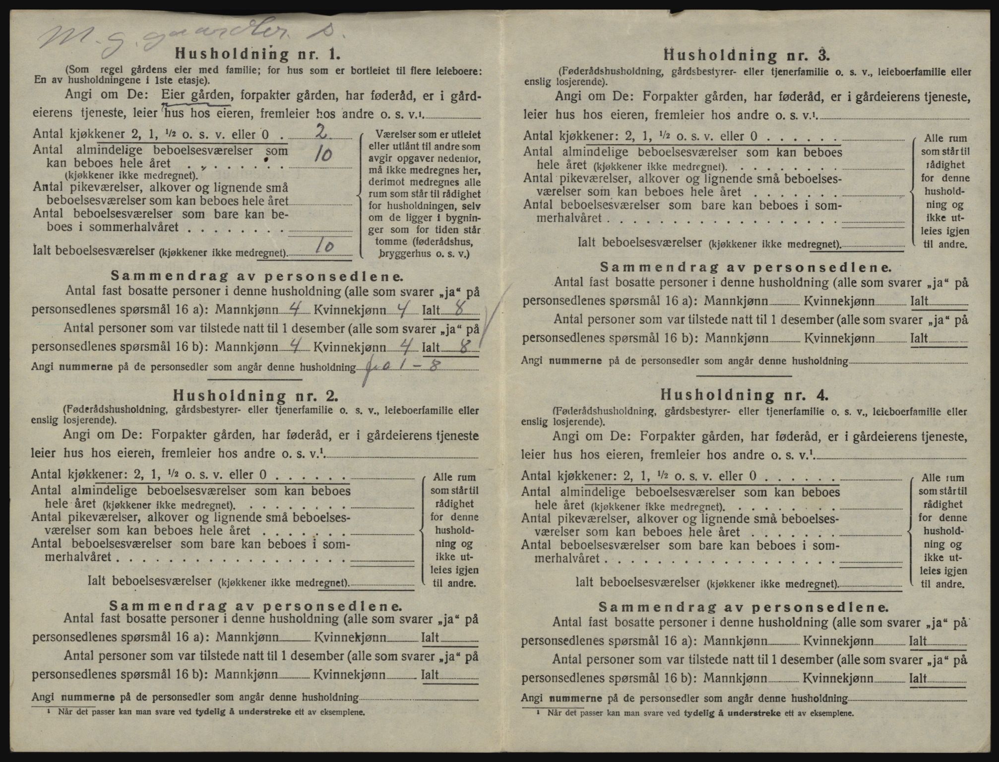 SAO, 1920 census for Våler, 1920, p. 909