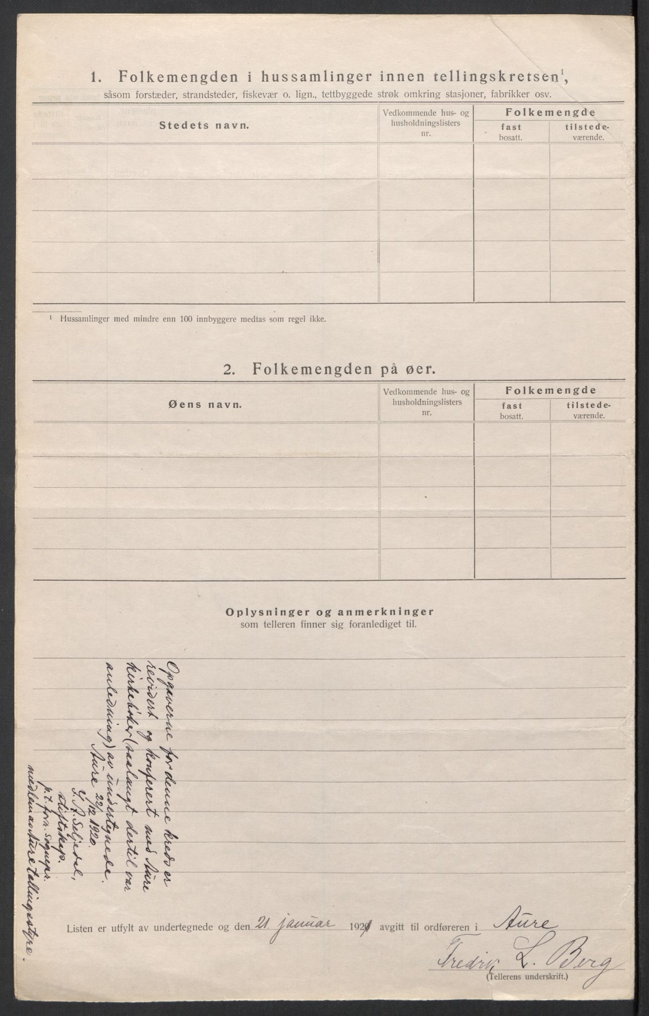 SAT, 1920 census for Aure, 1920, p. 10