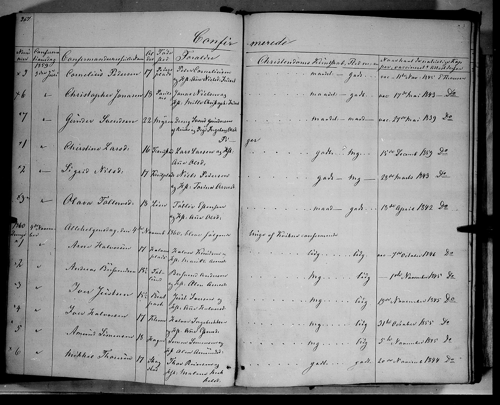 Kvikne prestekontor, SAH/PREST-064/H/Ha/Haa/L0005: Parish register (official) no. 5, 1841-1862, p. 267