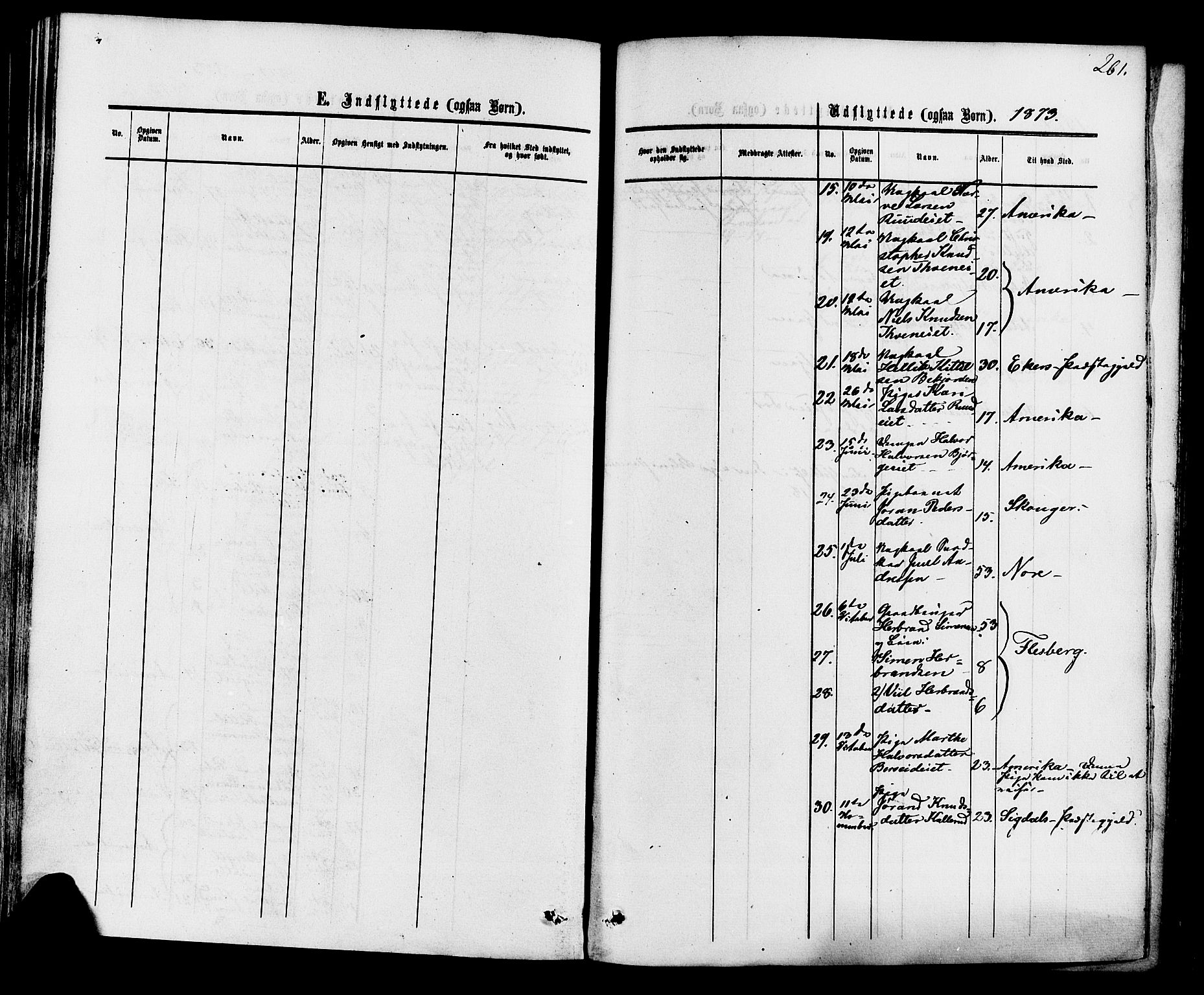 Rollag kirkebøker, AV/SAKO-A-240/F/Fa/L0009: Parish register (official) no. I 9, 1860-1874, p. 261