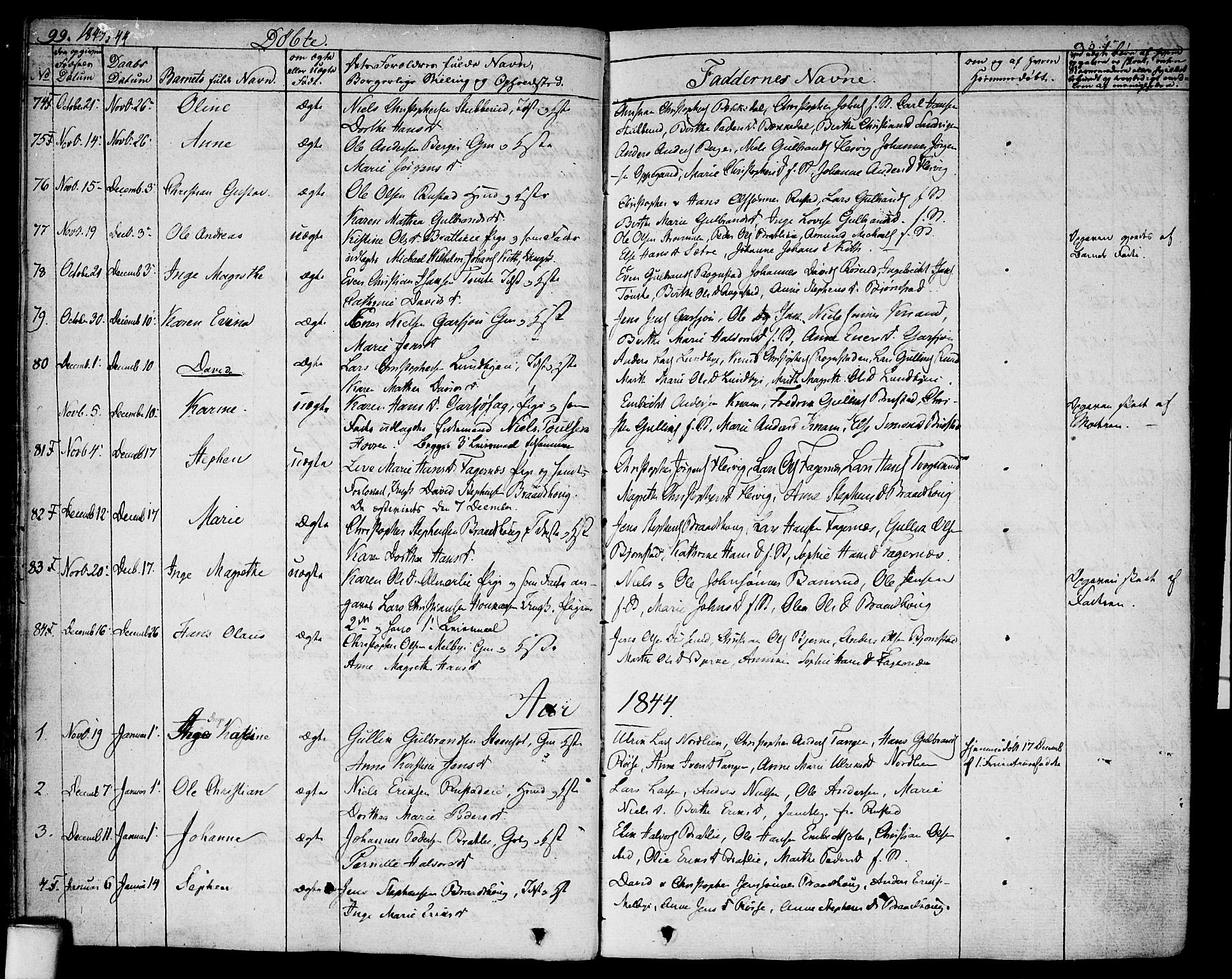 Hurdal prestekontor Kirkebøker, SAO/A-10889/F/Fa/L0004: Parish register (official) no. I 4, 1828-1845, p. 99