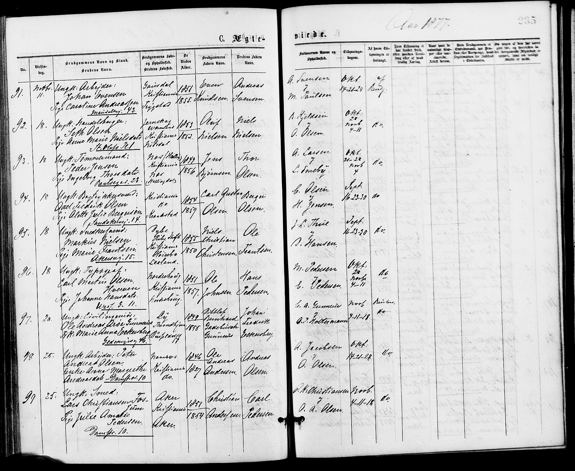 Gamle Aker prestekontor Kirkebøker, AV/SAO-A-10617a/G/L0004: Parish register (copy) no. 4, 1875-1879, p. 235