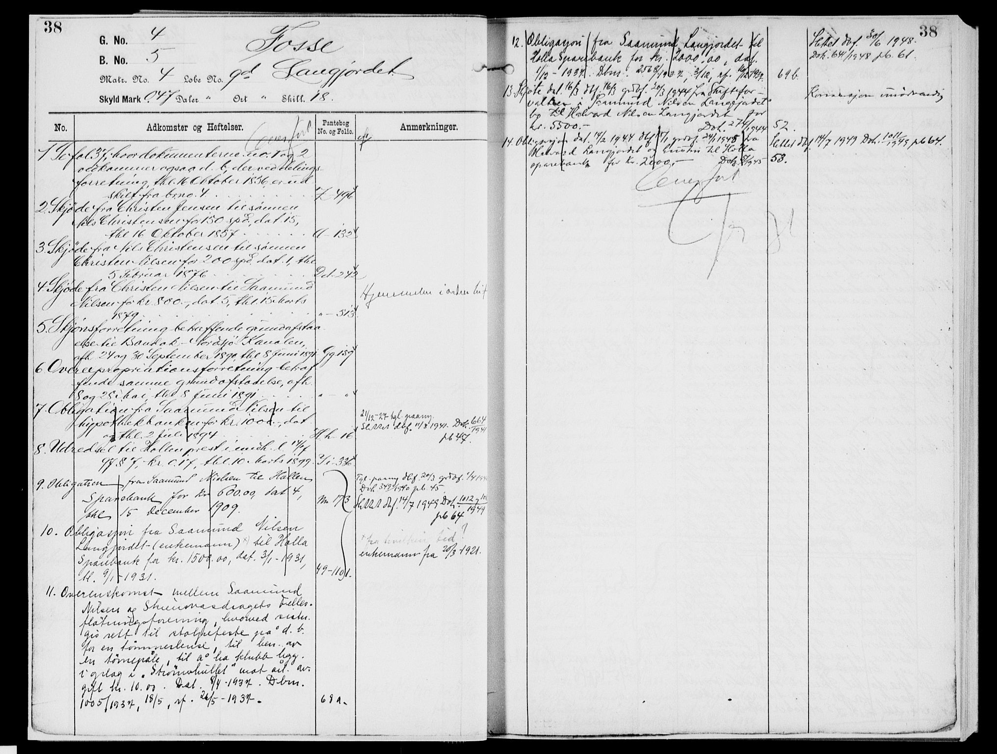 Nedre Telemark sorenskriveri, AV/SAKO-A-135/G/Gb/Gbg/L0001: Mortgage register no. VII 1, p. 38