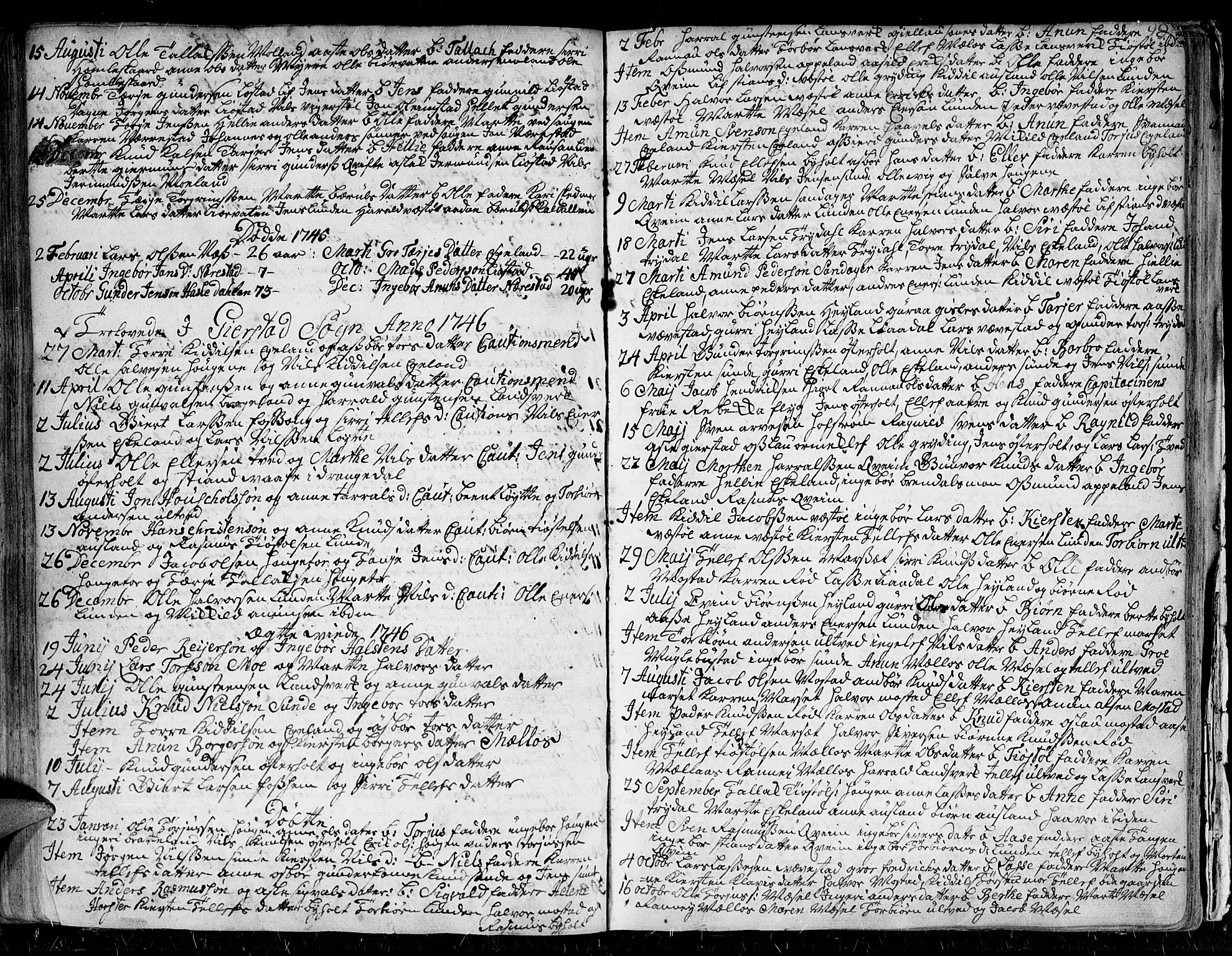 Gjerstad sokneprestkontor, SAK/1111-0014/F/Fa/Faa/L0002: Parish register (official) no. A 2, 1717-1779, p. 99