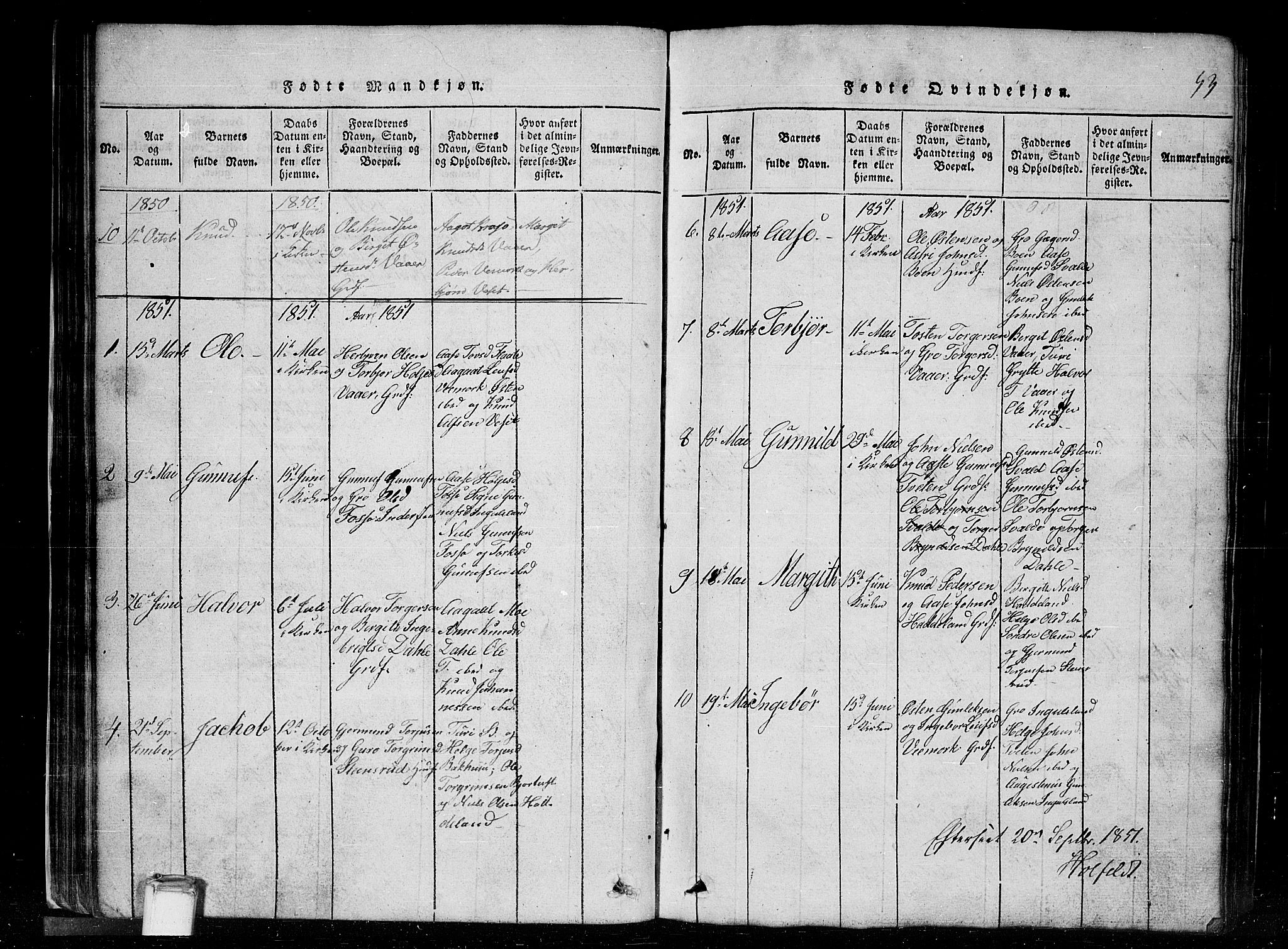 Tinn kirkebøker, SAKO/A-308/G/Gc/L0001: Parish register (copy) no. III 1, 1815-1879, p. 53
