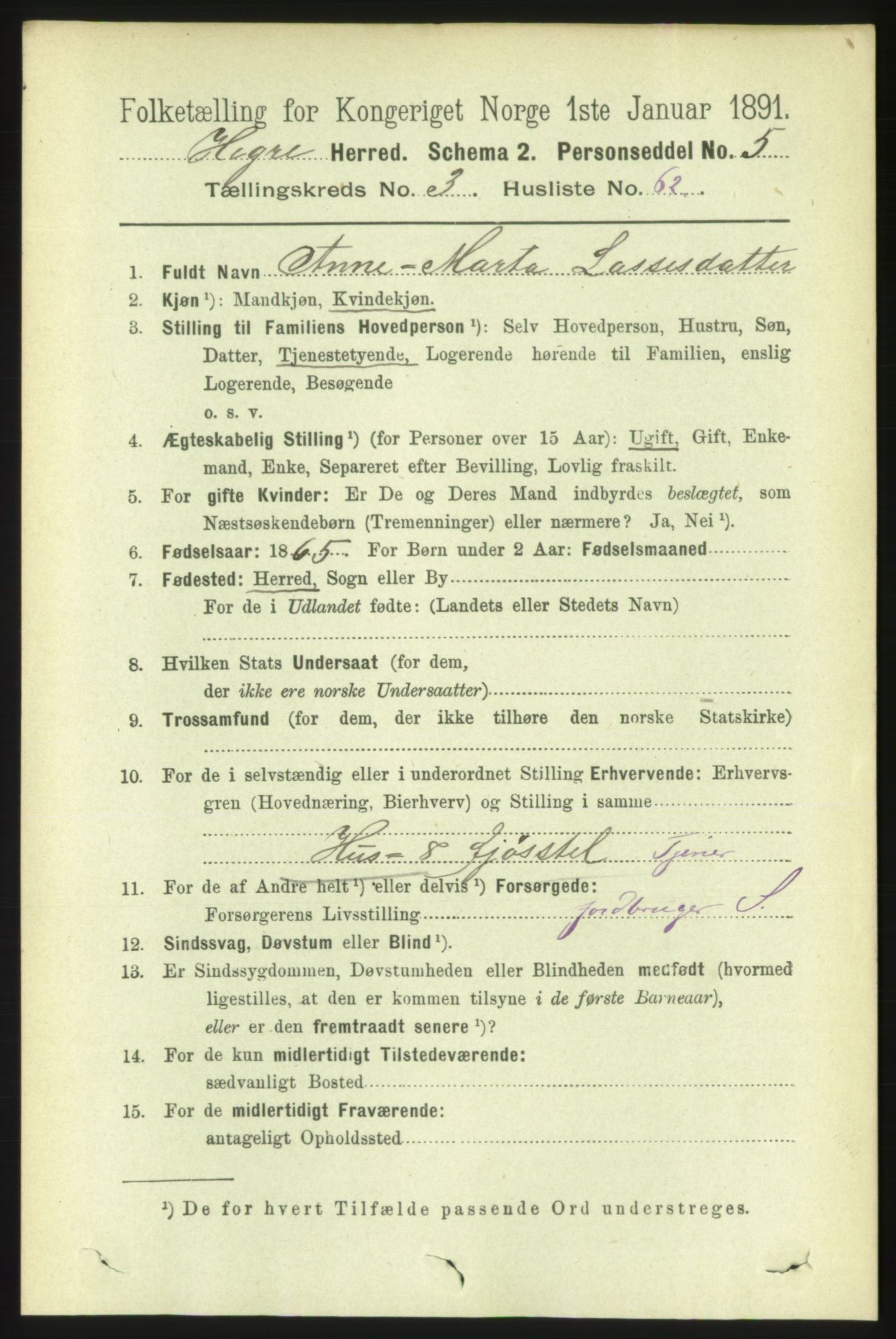 RA, 1891 census for 1712 Hegra, 1891, p. 1390