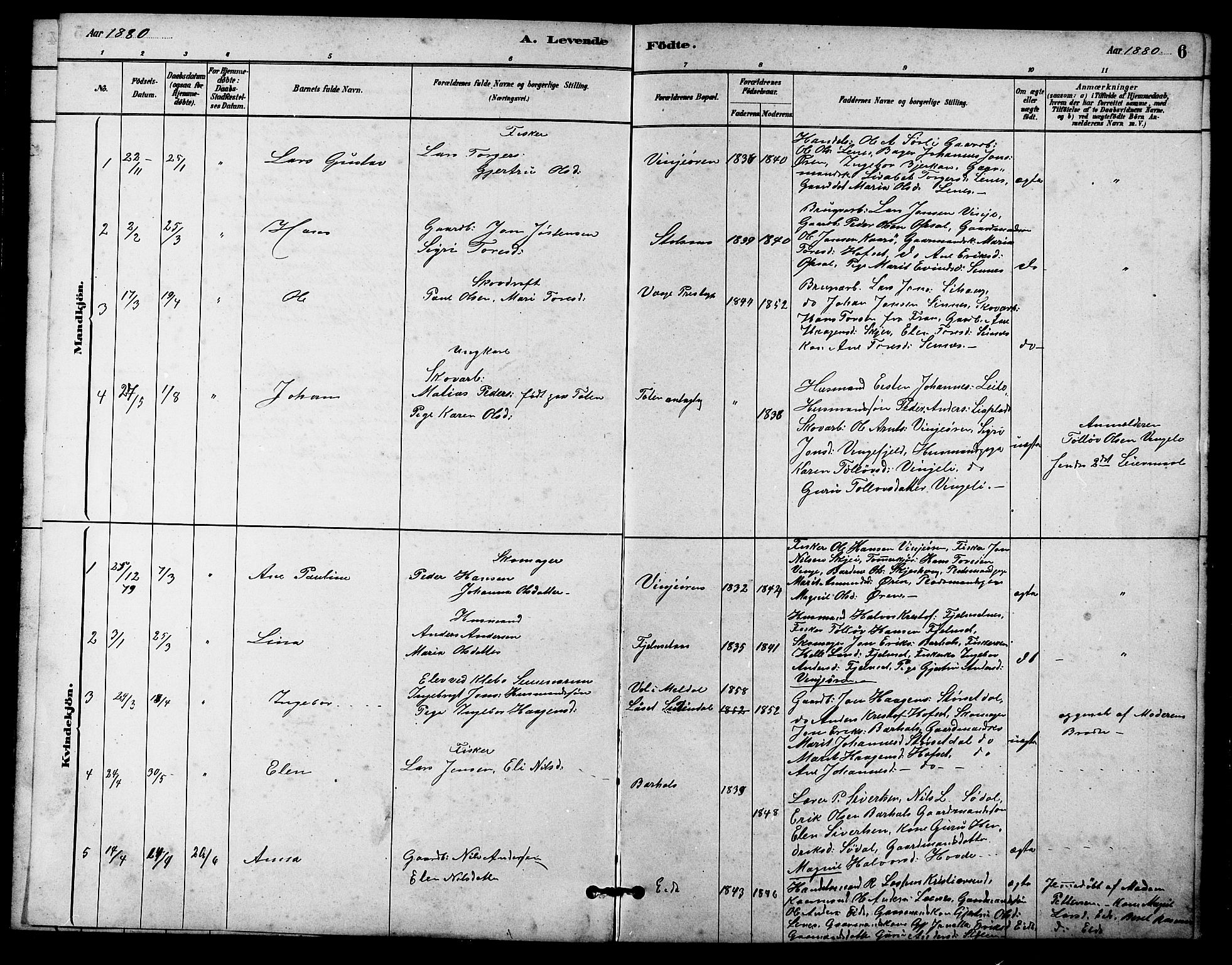 Ministerialprotokoller, klokkerbøker og fødselsregistre - Sør-Trøndelag, SAT/A-1456/631/L0514: Parish register (copy) no. 631C02, 1879-1912, p. 6