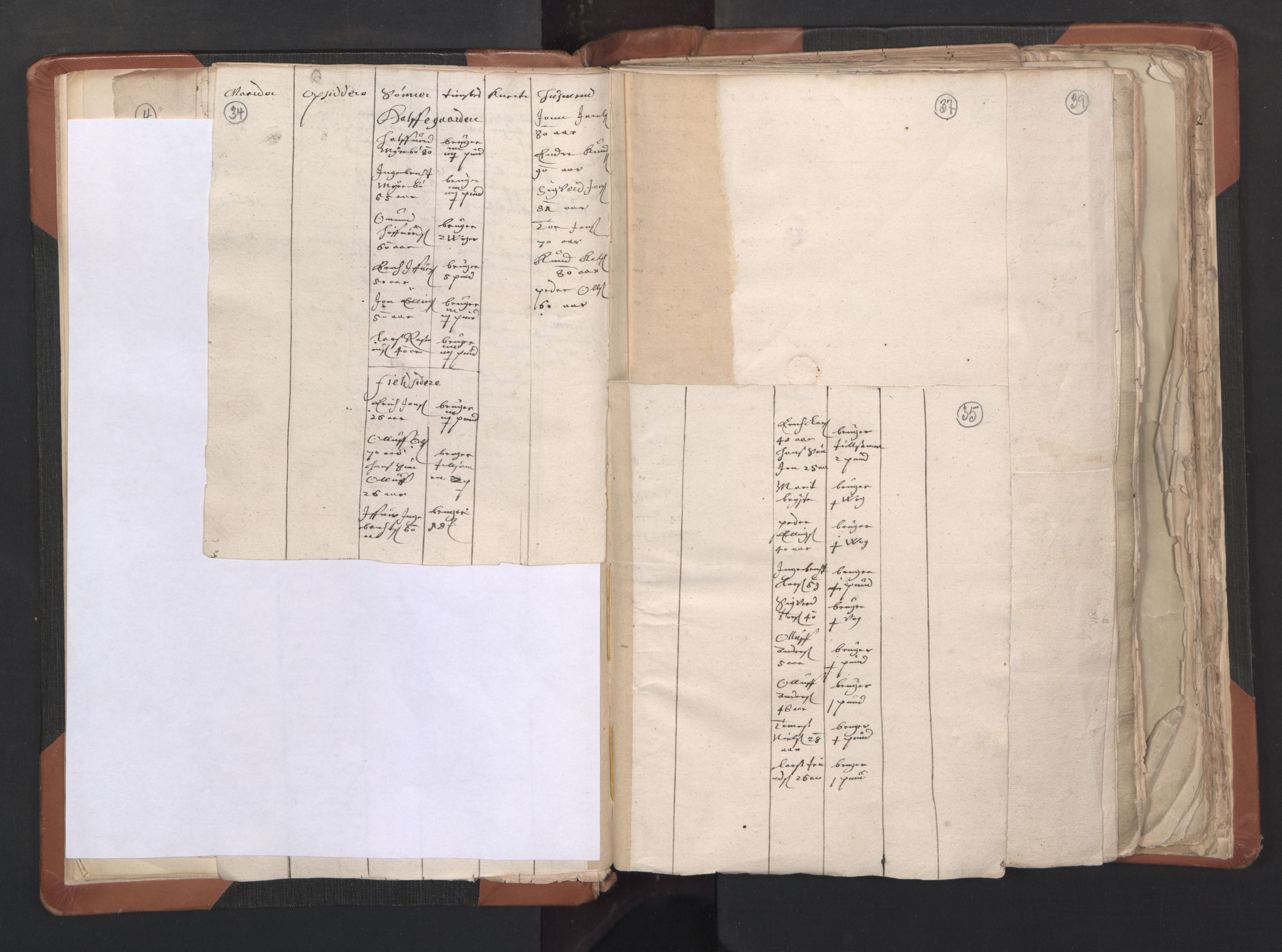 RA, Vicar's Census 1664-1666, no. 27: Romsdal deanery, 1664-1666, p. 34-35