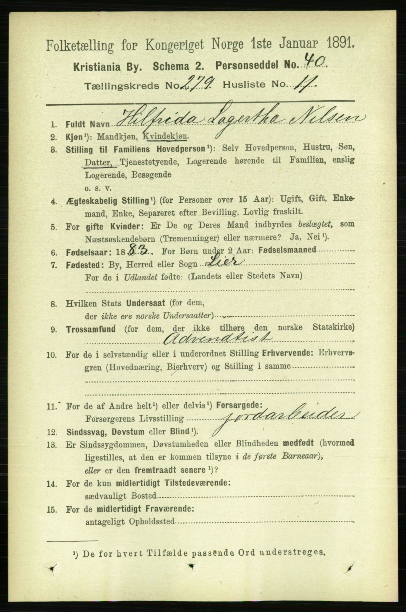 RA, 1891 census for 0301 Kristiania, 1891, p. 169585