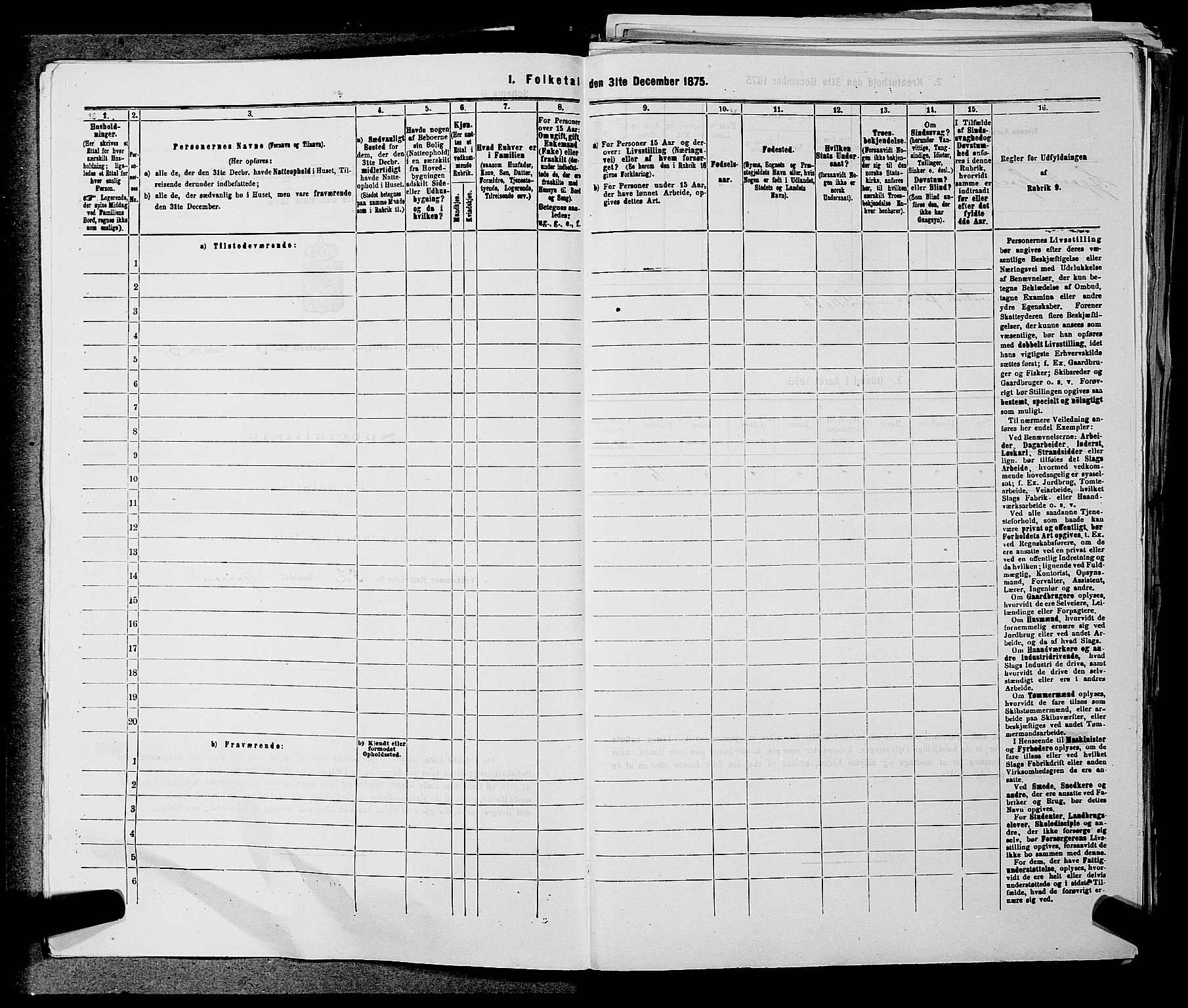 SAKO, 1875 census for 0725P Tjølling, 1875, p. 536