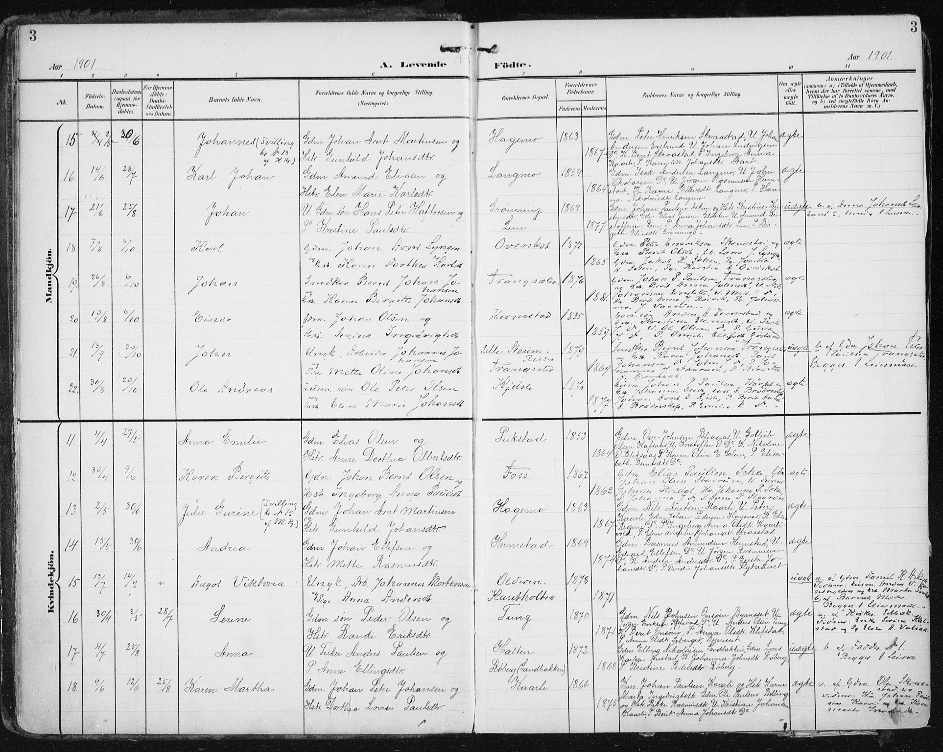 Ministerialprotokoller, klokkerbøker og fødselsregistre - Sør-Trøndelag, SAT/A-1456/646/L0616: Parish register (official) no. 646A14, 1900-1918, p. 3