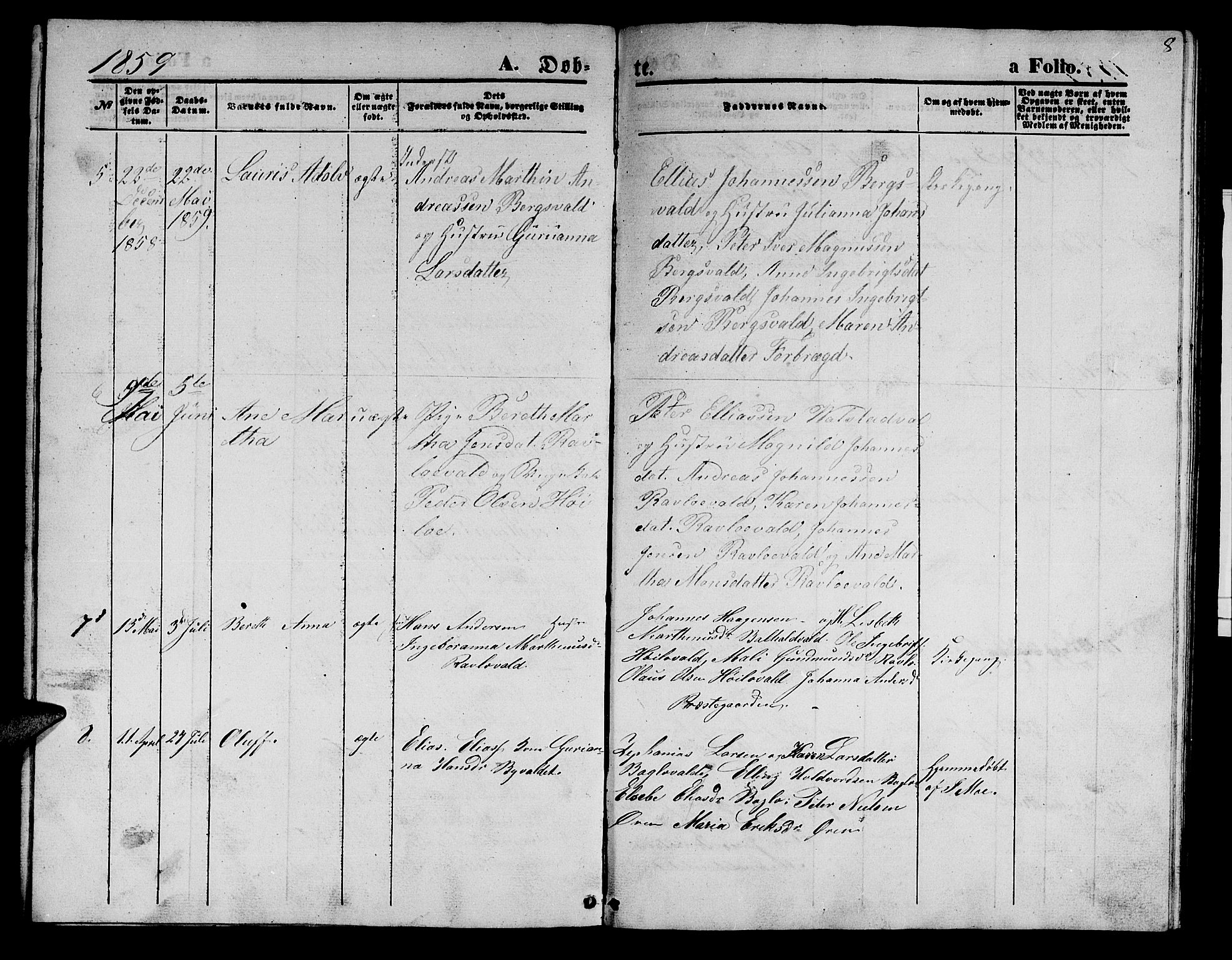 Ministerialprotokoller, klokkerbøker og fødselsregistre - Nord-Trøndelag, AV/SAT-A-1458/726/L0270: Parish register (copy) no. 726C01, 1858-1868, p. 8