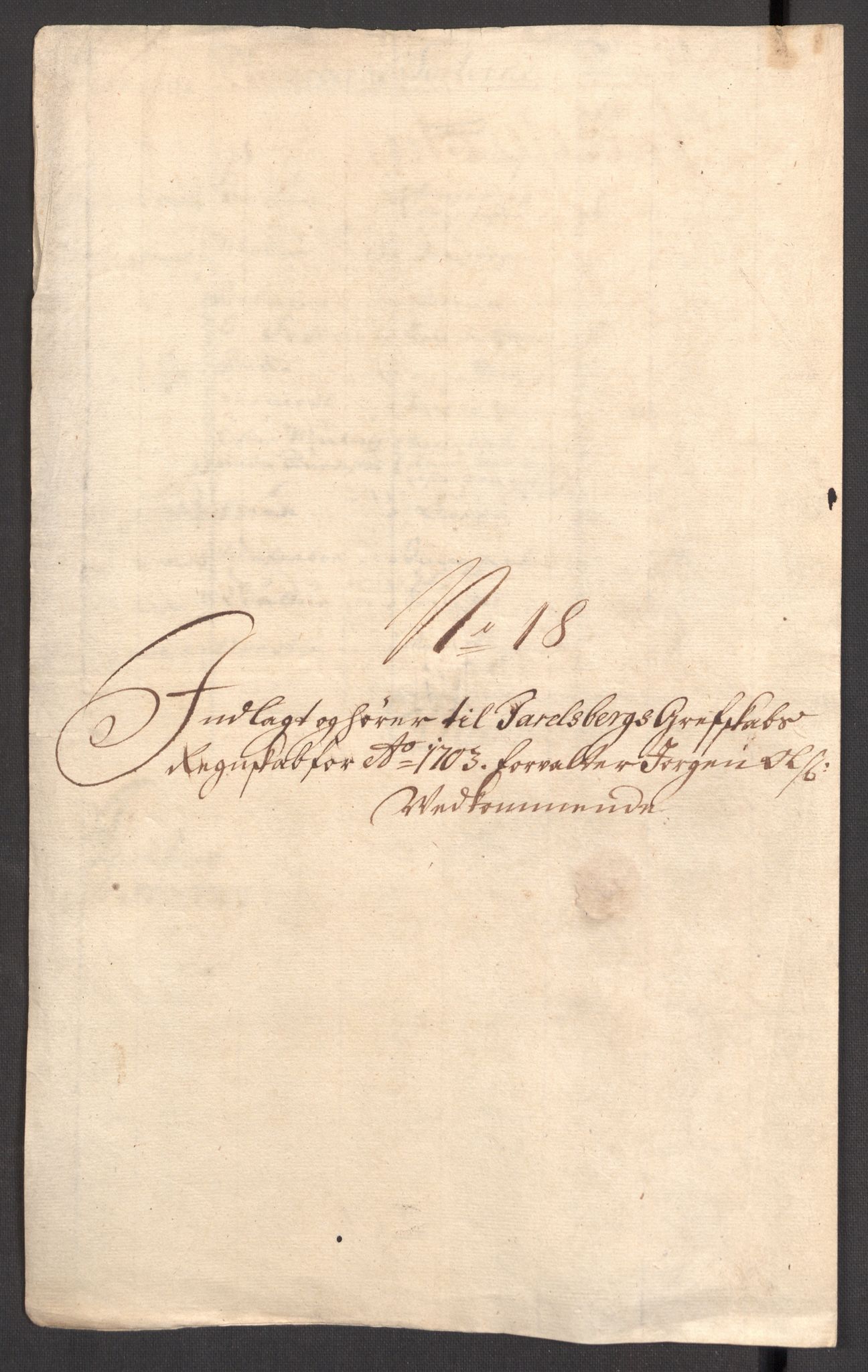 Rentekammeret inntil 1814, Reviderte regnskaper, Fogderegnskap, AV/RA-EA-4092/R32/L1871: Fogderegnskap Jarlsberg grevskap, 1703-1705, p. 135