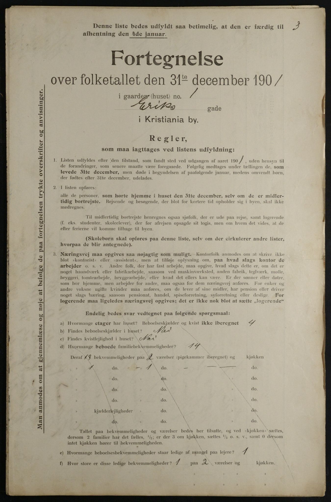 OBA, Municipal Census 1901 for Kristiania, 1901, p. 3118