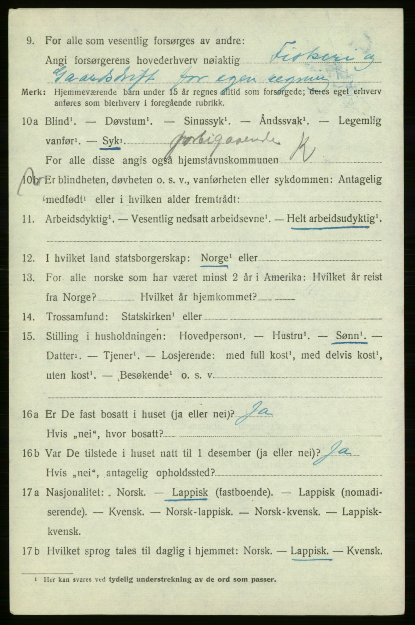 SATØ, 1920 census for , 1920, p. 2001