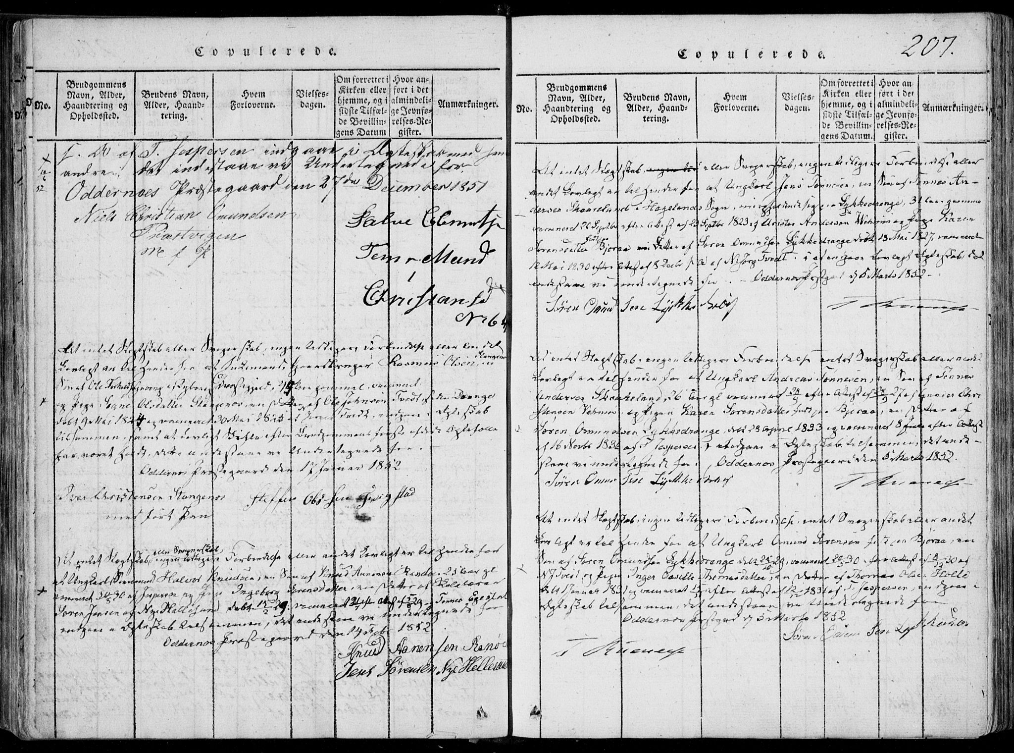 Oddernes sokneprestkontor, AV/SAK-1111-0033/F/Fa/Faa/L0005: Parish register (official) no. A 5, 1820-1838, p. 207