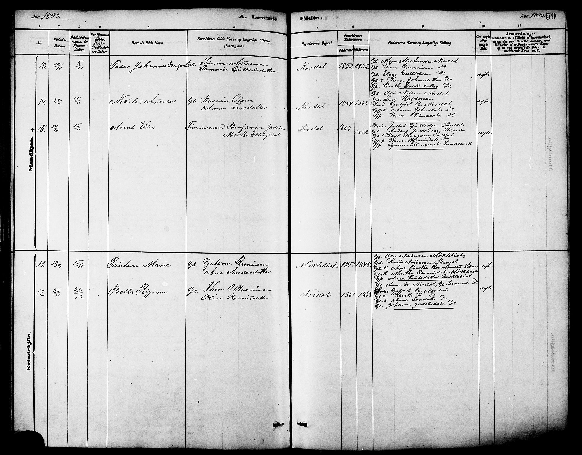 Ministerialprotokoller, klokkerbøker og fødselsregistre - Møre og Romsdal, AV/SAT-A-1454/502/L0027: Parish register (copy) no. 502C01, 1878-1908, p. 59