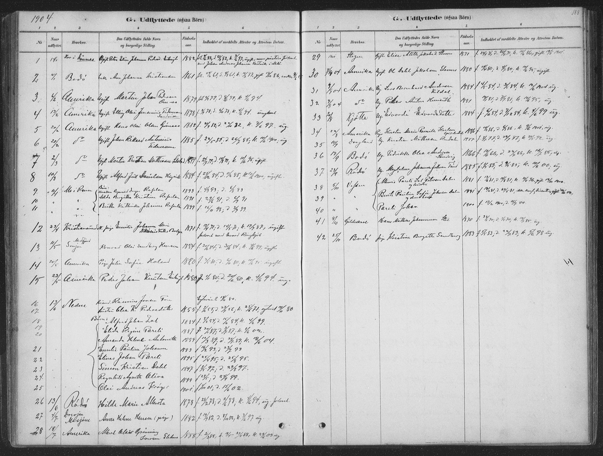 Ministerialprotokoller, klokkerbøker og fødselsregistre - Nordland, SAT/A-1459/843/L0627: Parish register (official) no. 843A02, 1878-1908, p. 188