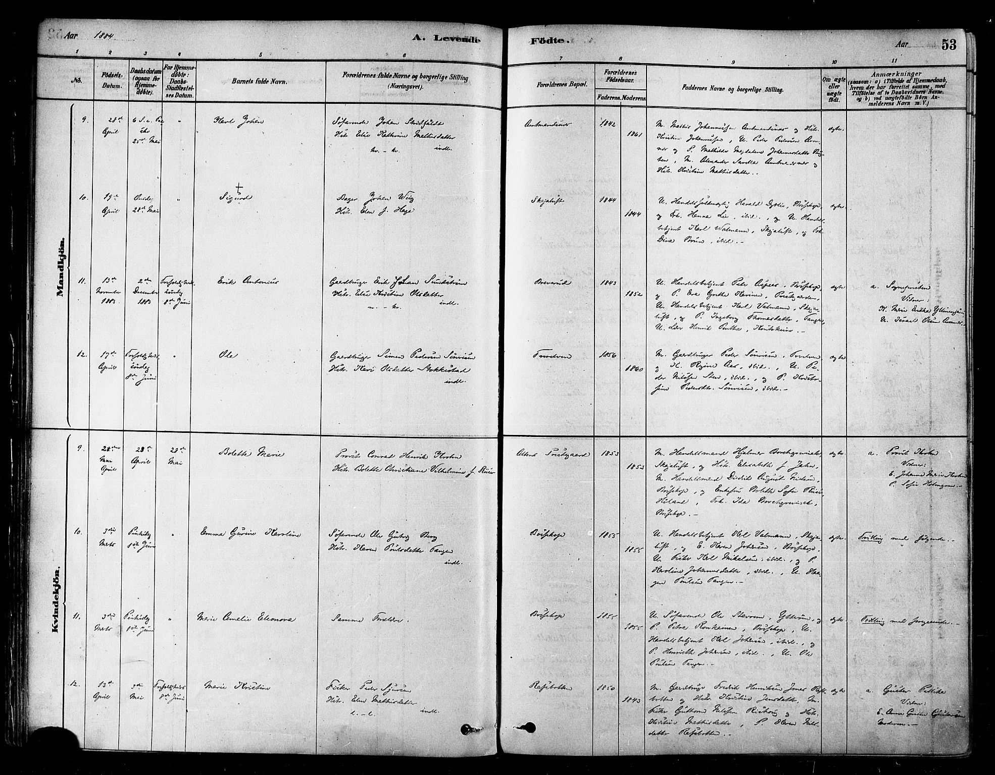 Alta sokneprestkontor, SATØ/S-1338/H/Ha/L0002.kirke: Parish register (official) no. 2, 1879-1892, p. 53