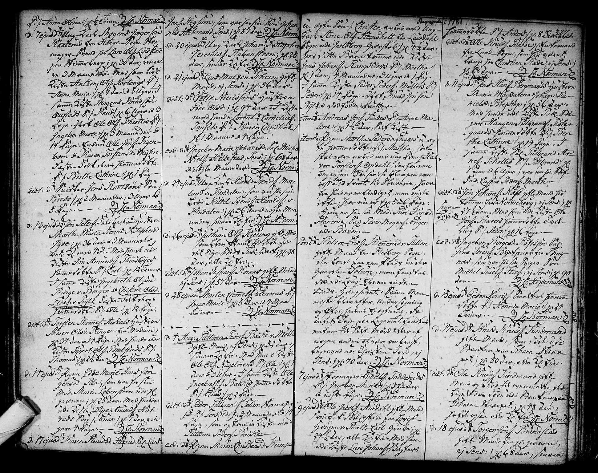 Kongsberg kirkebøker, AV/SAKO-A-22/F/Fa/L0005: Parish register (official) no. I 5, 1769-1782, p. 327
