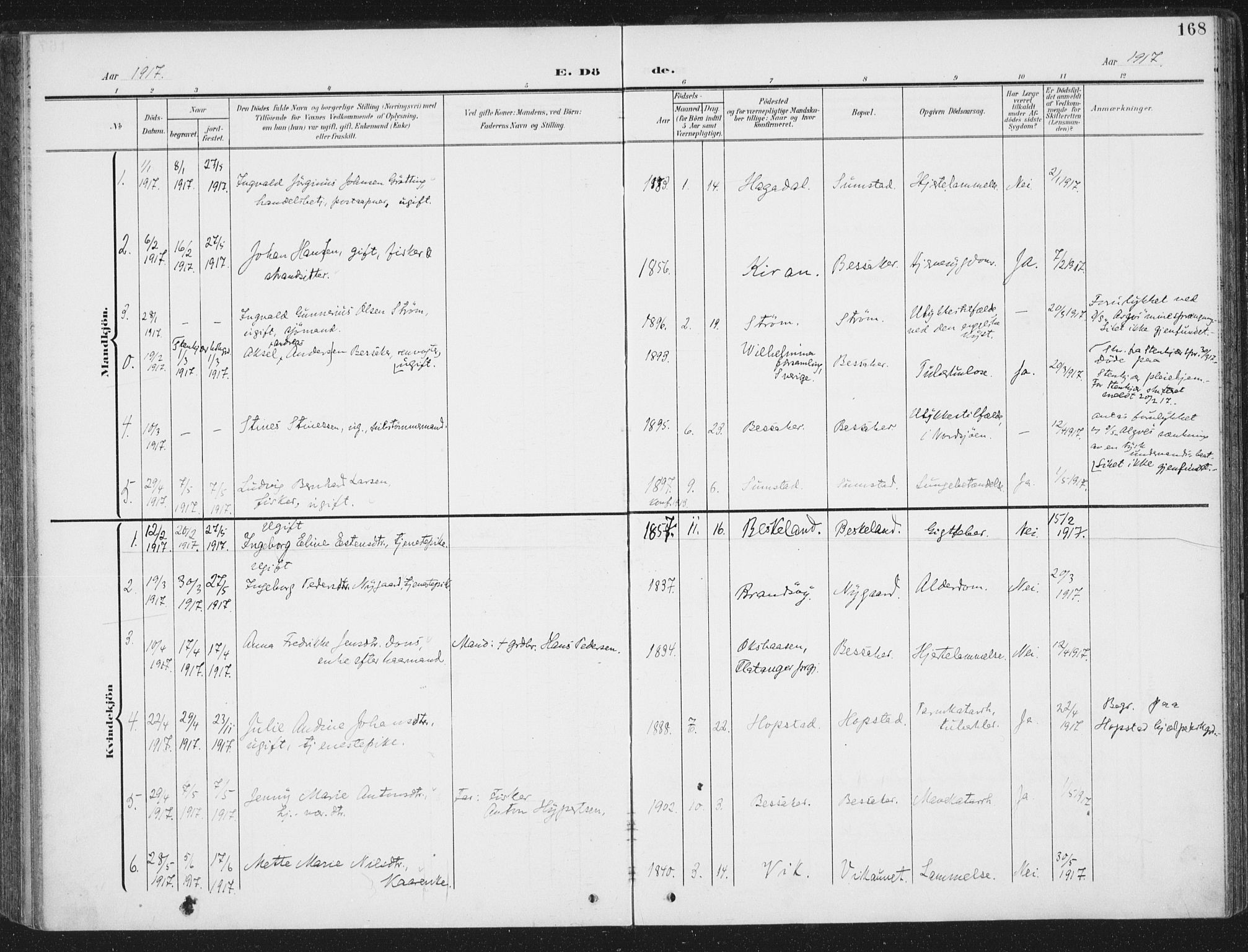 Ministerialprotokoller, klokkerbøker og fødselsregistre - Sør-Trøndelag, SAT/A-1456/657/L0709: Parish register (official) no. 657A10, 1905-1919, p. 168